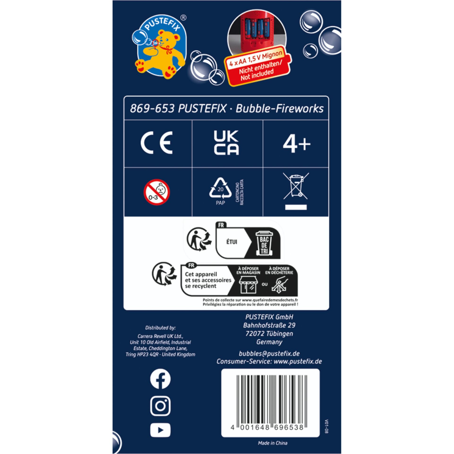 Blasen-Bonbon Feuerwerk, Pustefix, AA Batterien nicht enthalten, Spielzeugzubehör, 4+ Jahre