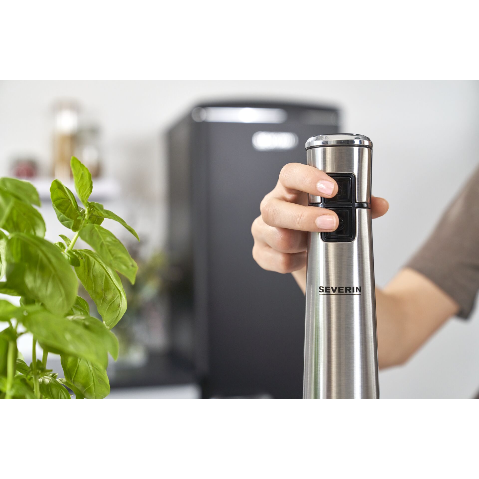 Küchenmixer, Stabmixer, Edelstahl, Reglerknöpfe, Küchenwerkzeug