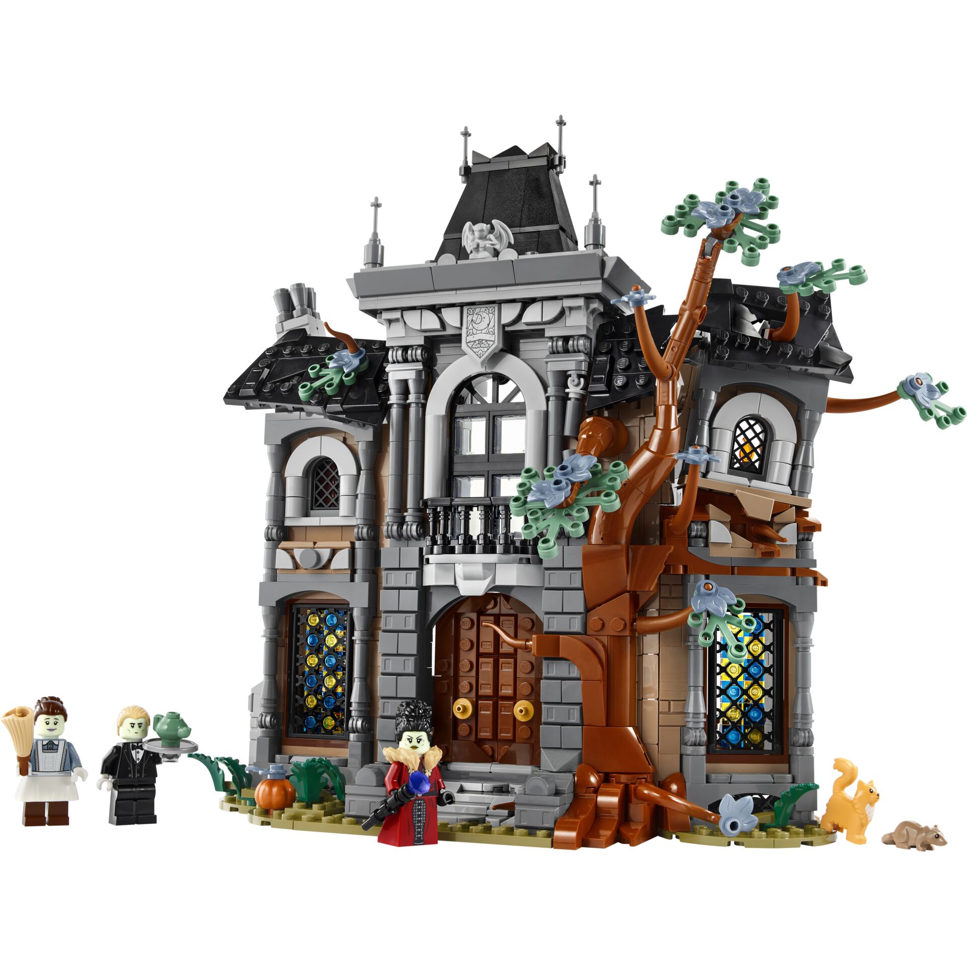 lego, spukhaus, festung, baum, figuren