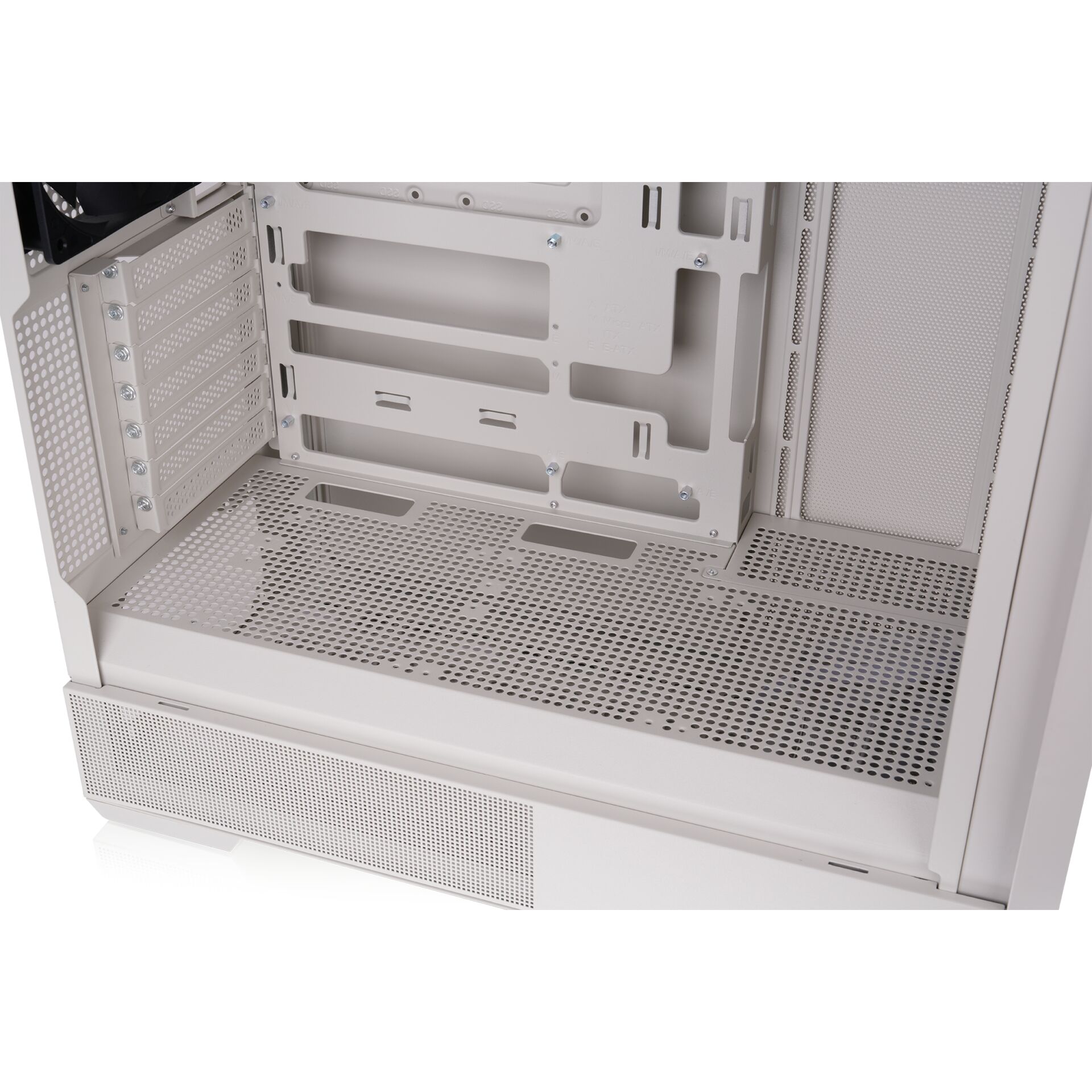 pc-case, server-chassis, perforated-panel, metal-surface, empty-drive-bays