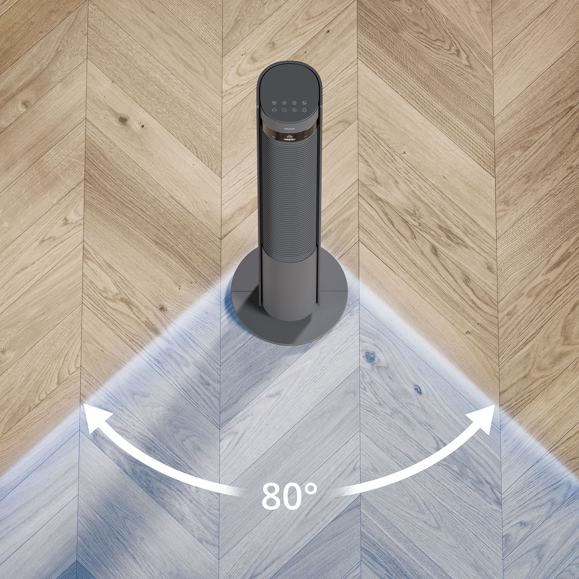 Ventilator, Standventilator, Mesh-Design, Schwenkbar, LED-Steuerung