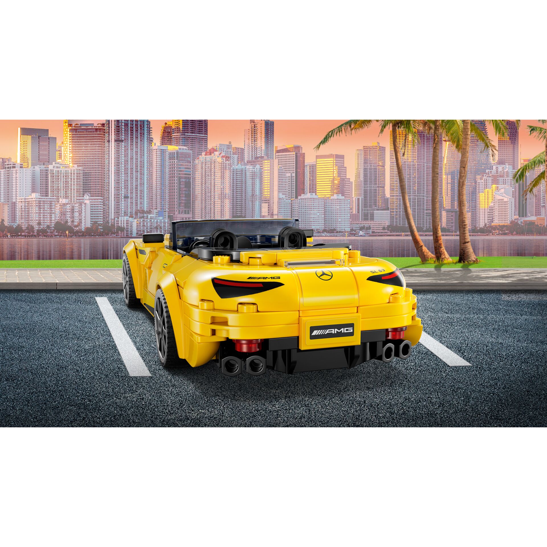 Sportwagen, Gelb, Open-Top, Zweisitzer,  LEGO-ähnlich