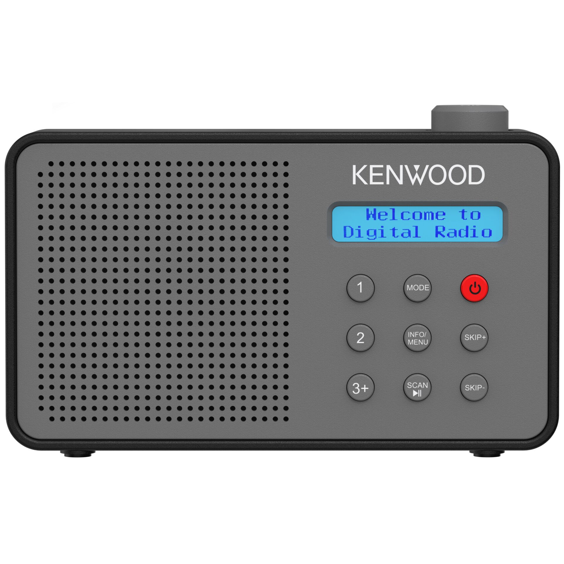 digitaler Radio, Radio mit Display, Lautsprechergitter, kompaktes Design, Kenwood-Logo