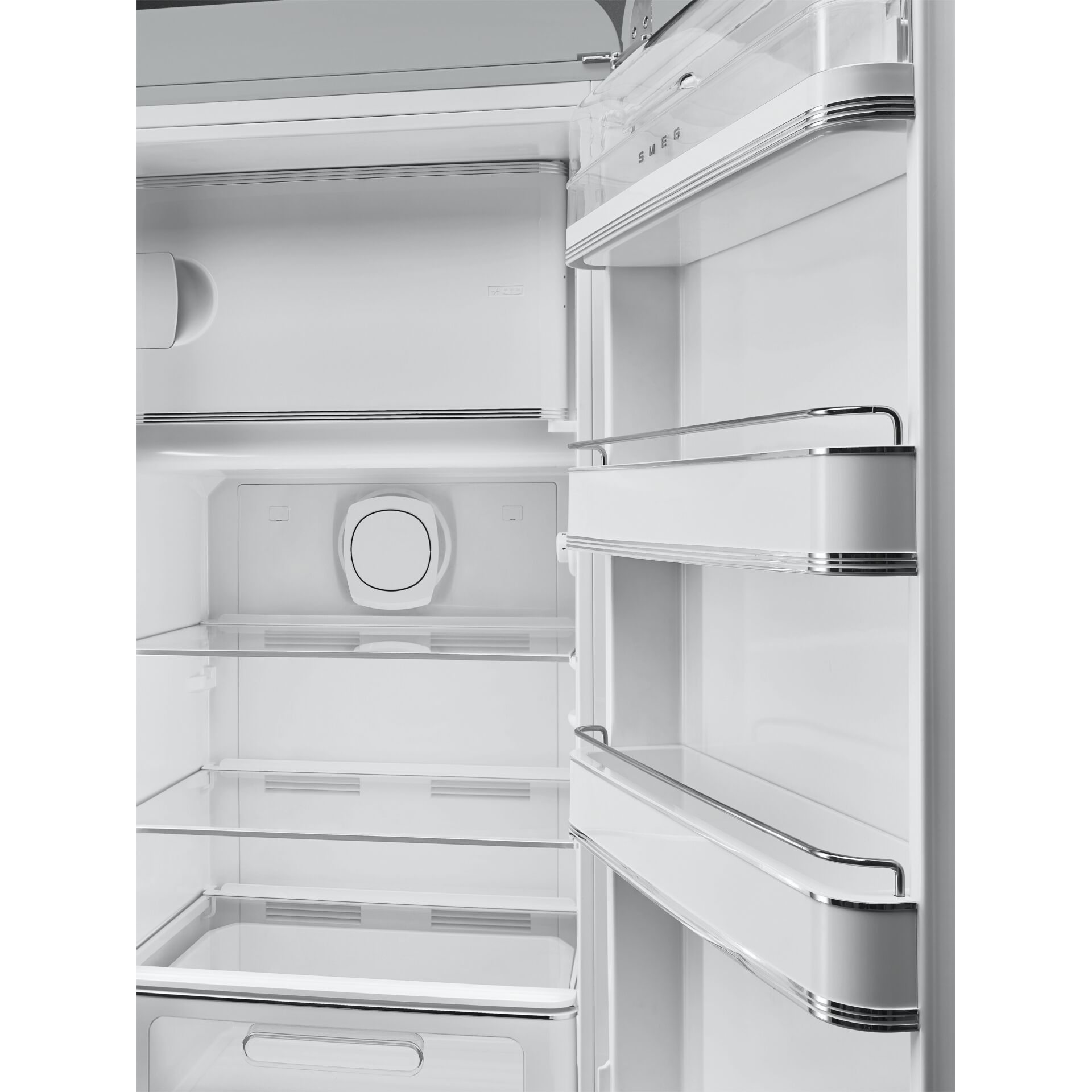 kühlgefäß, kühlschrank, innenraum, fächer, regal