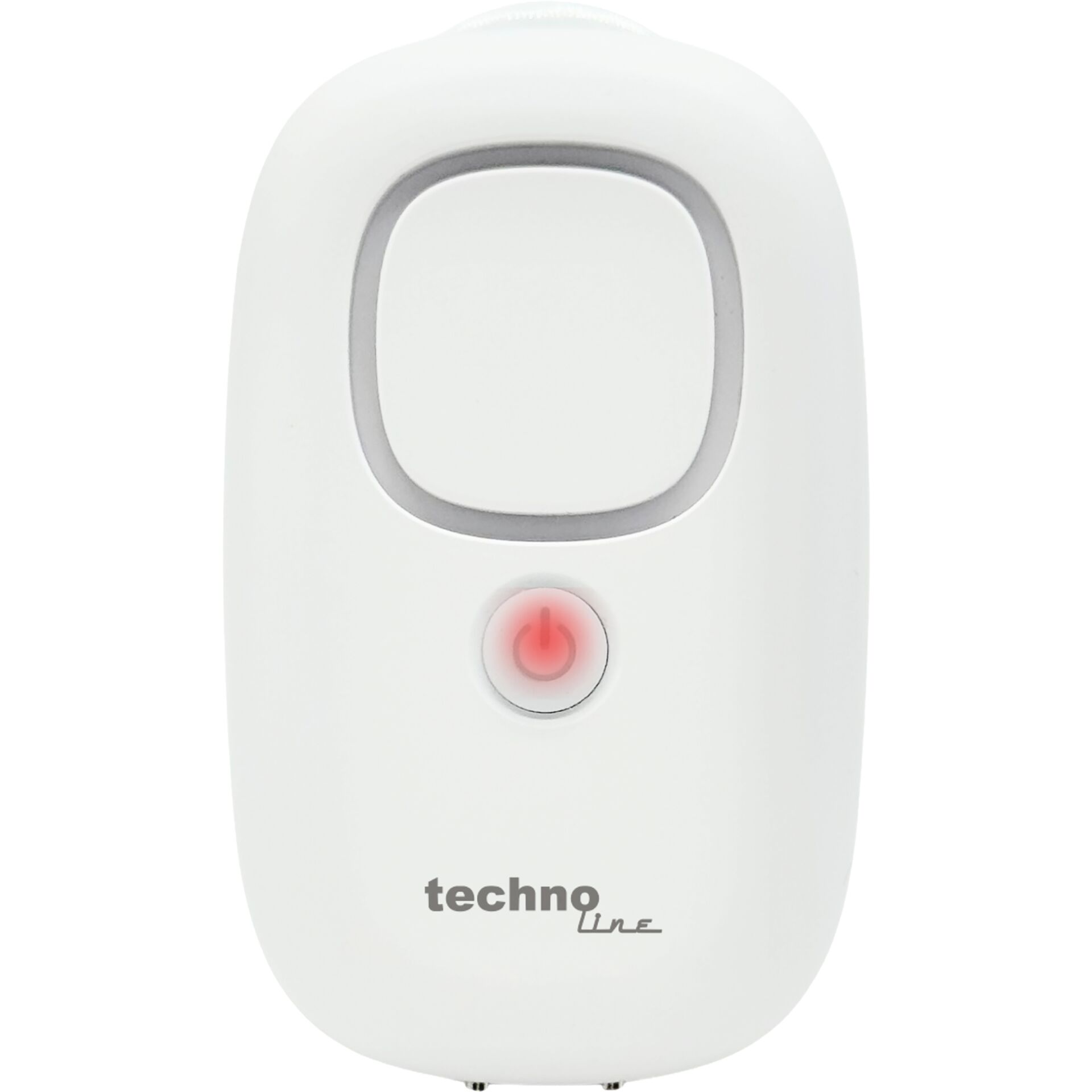 Elektrischer Device, Rotierender Knopf, Weißer Außenmantel, Technoline Branding sichtbar, LED/Power Anzeige