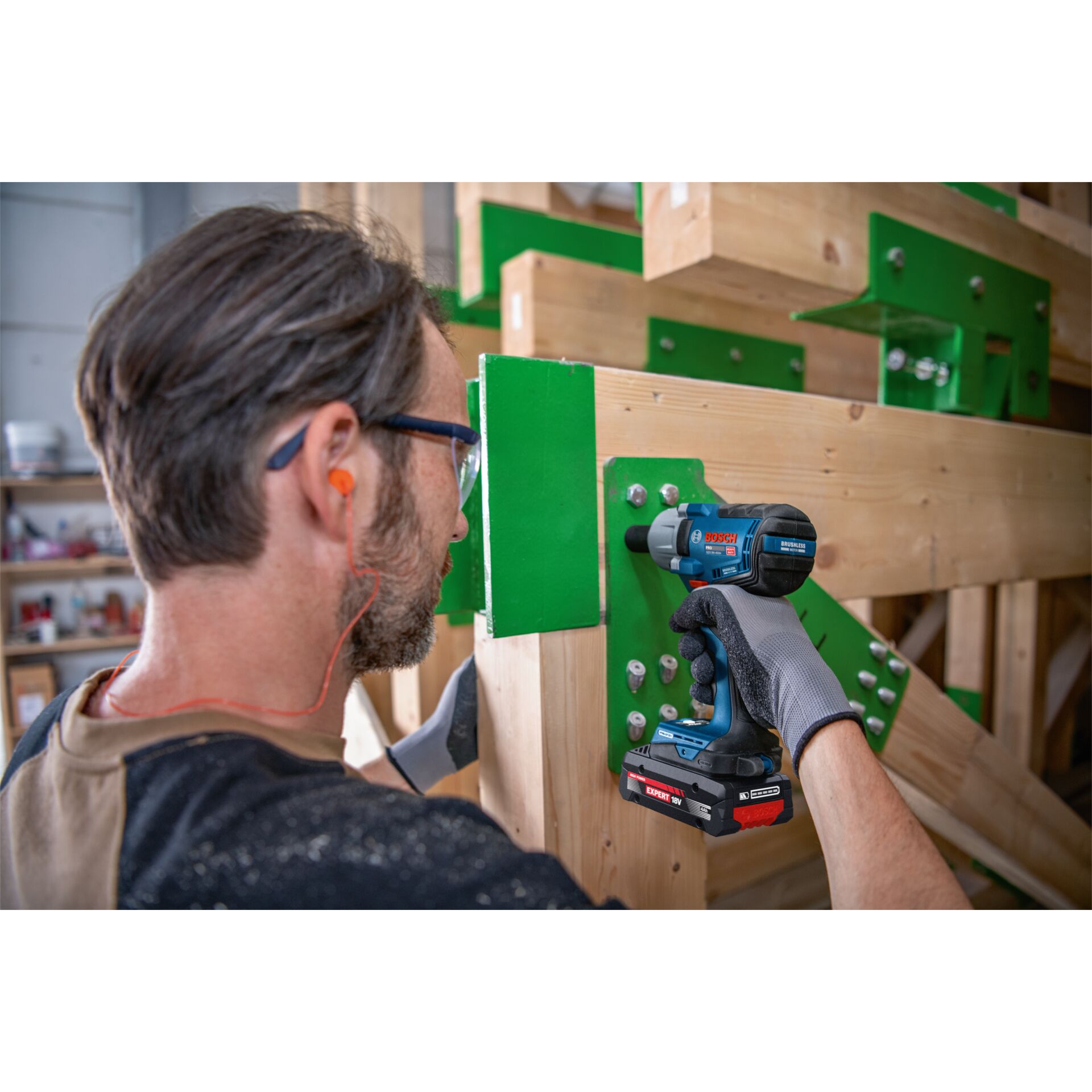 Akku-Schrauber, Holzbearbeitung, Holzbau, Grün, Werkzeug