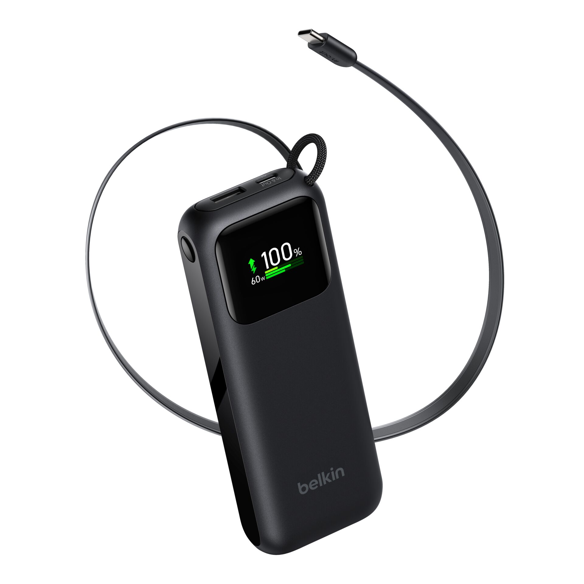 Power Bank, Portable Charger, USB-C, 60W, LCD Display