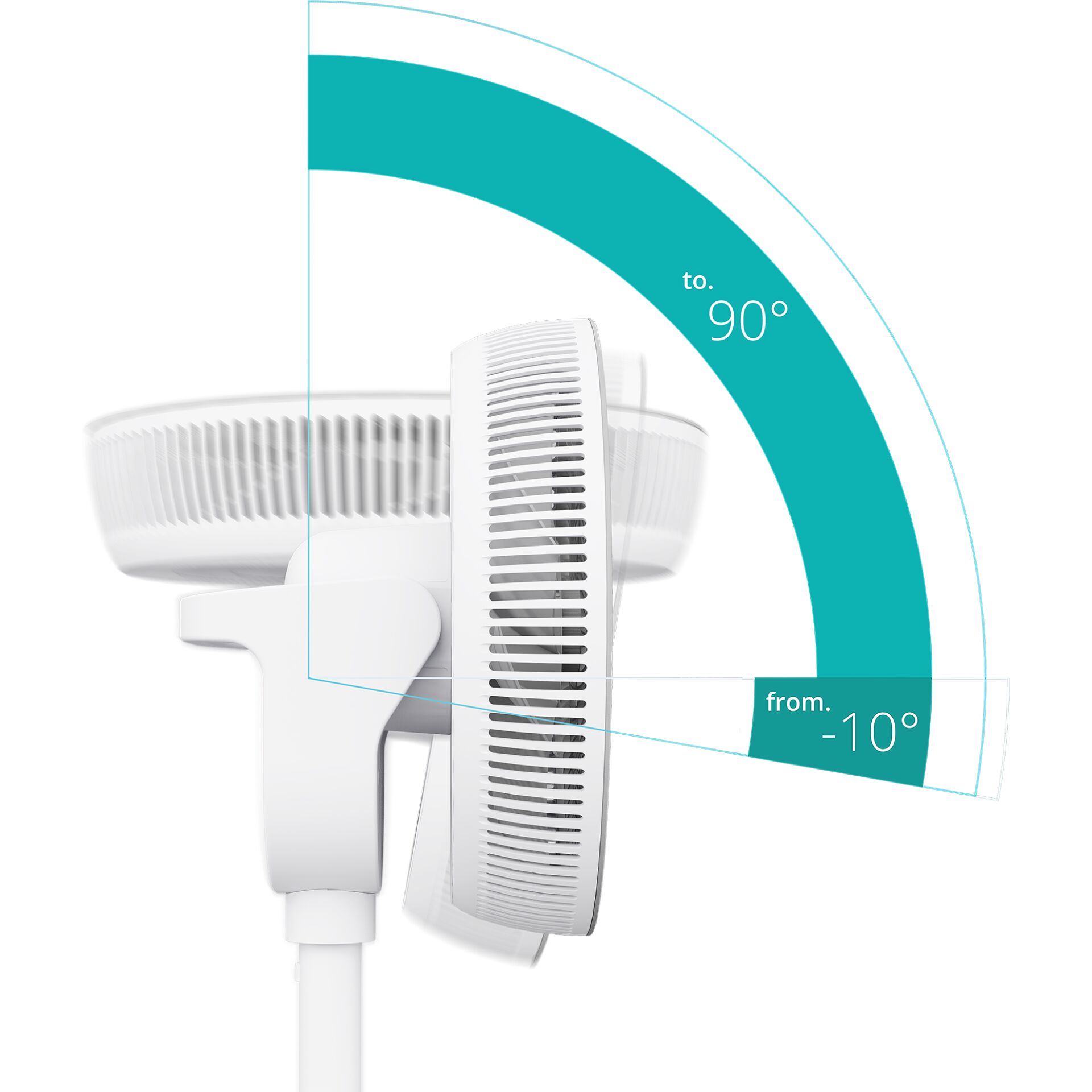 Ventilation fan, Verstellbarer Neigungswinkel, Weiß, Rundgehäuse, Wand-/Stativhalterung