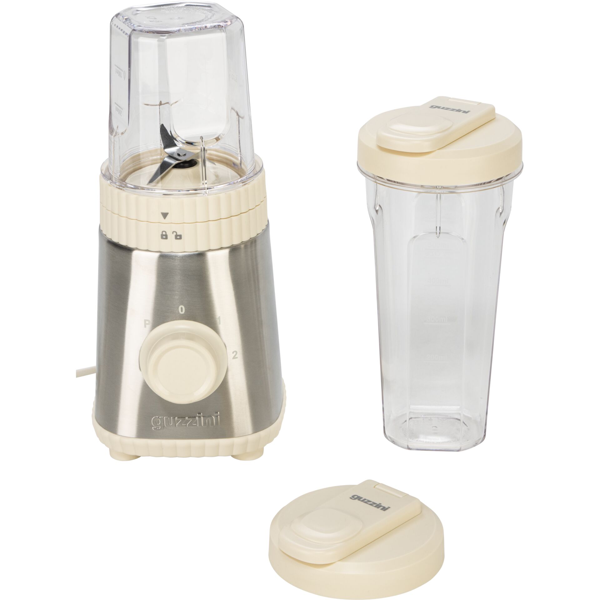Mixer, Blender, Edelstahl, Creme, Deckel Tumbler