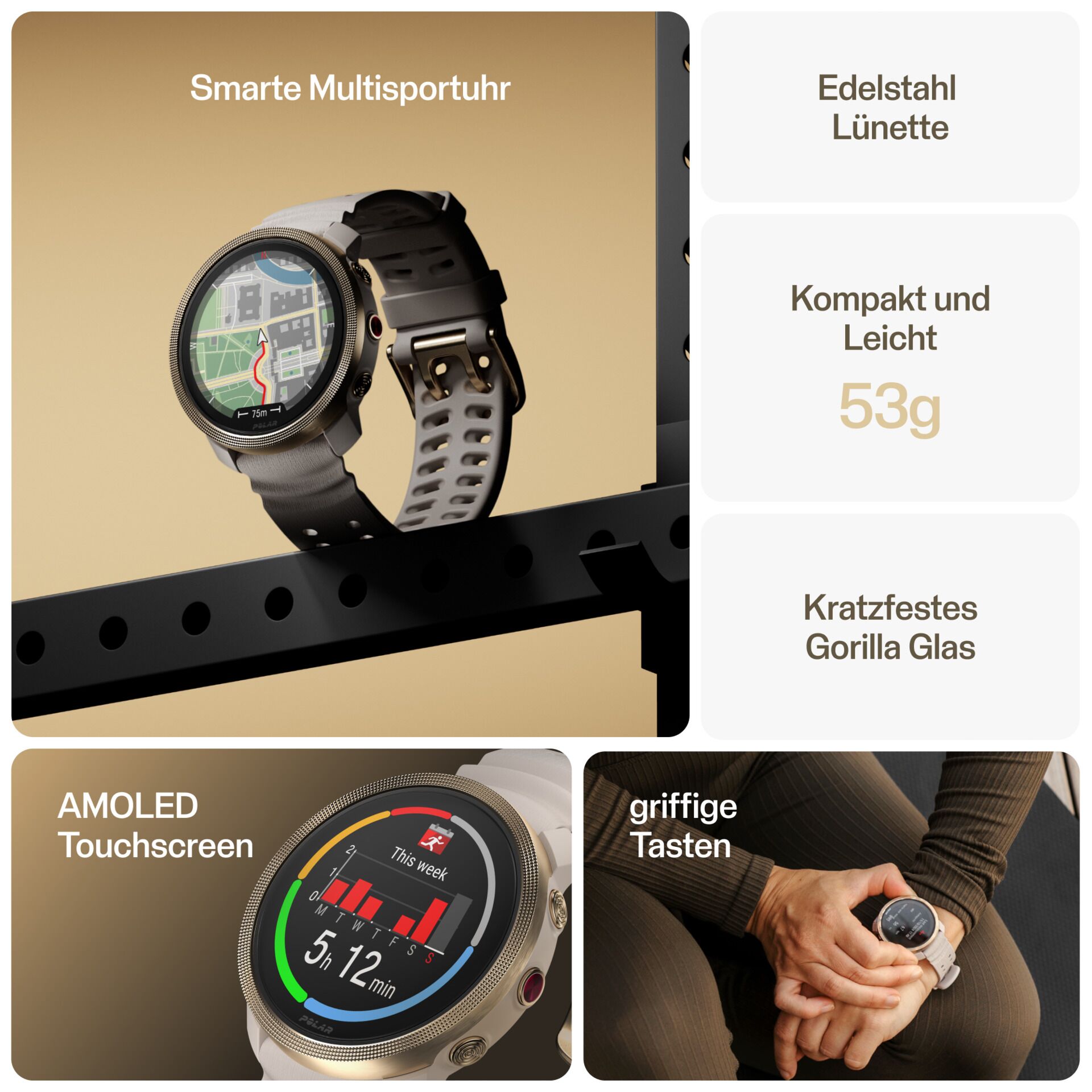 Smartwatch, Multisport, AMOLED, Touchscreen, Gorilla Glas