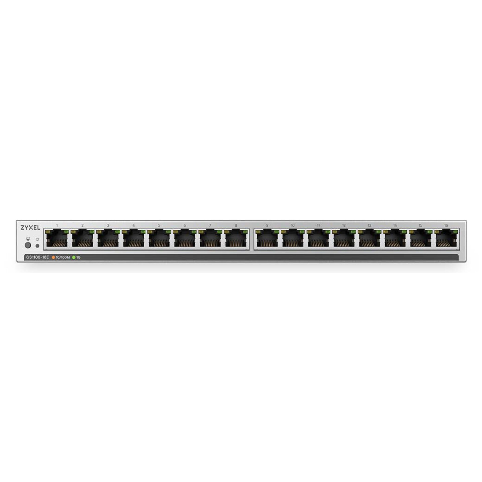 Netzwerk-Switch, 16 Ethernet-Ports, Gigabit-Switch, Metallgehäuse, Rackmontage