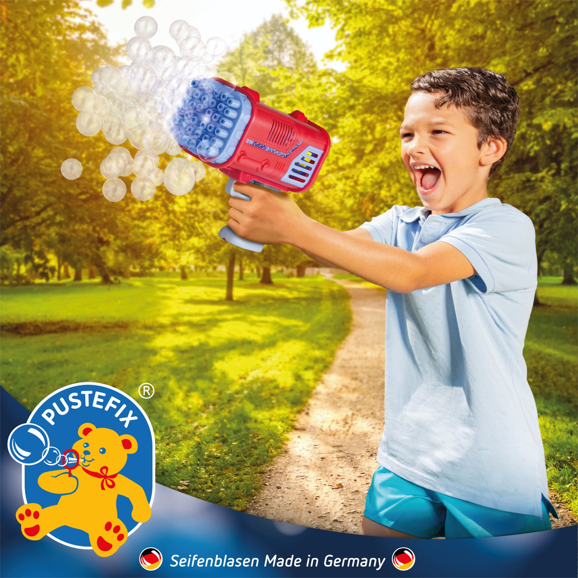  Spielzeugblaster,  Blasenpistole,  Seifenblasen,  Kinderspielzeug,  Teddylogo