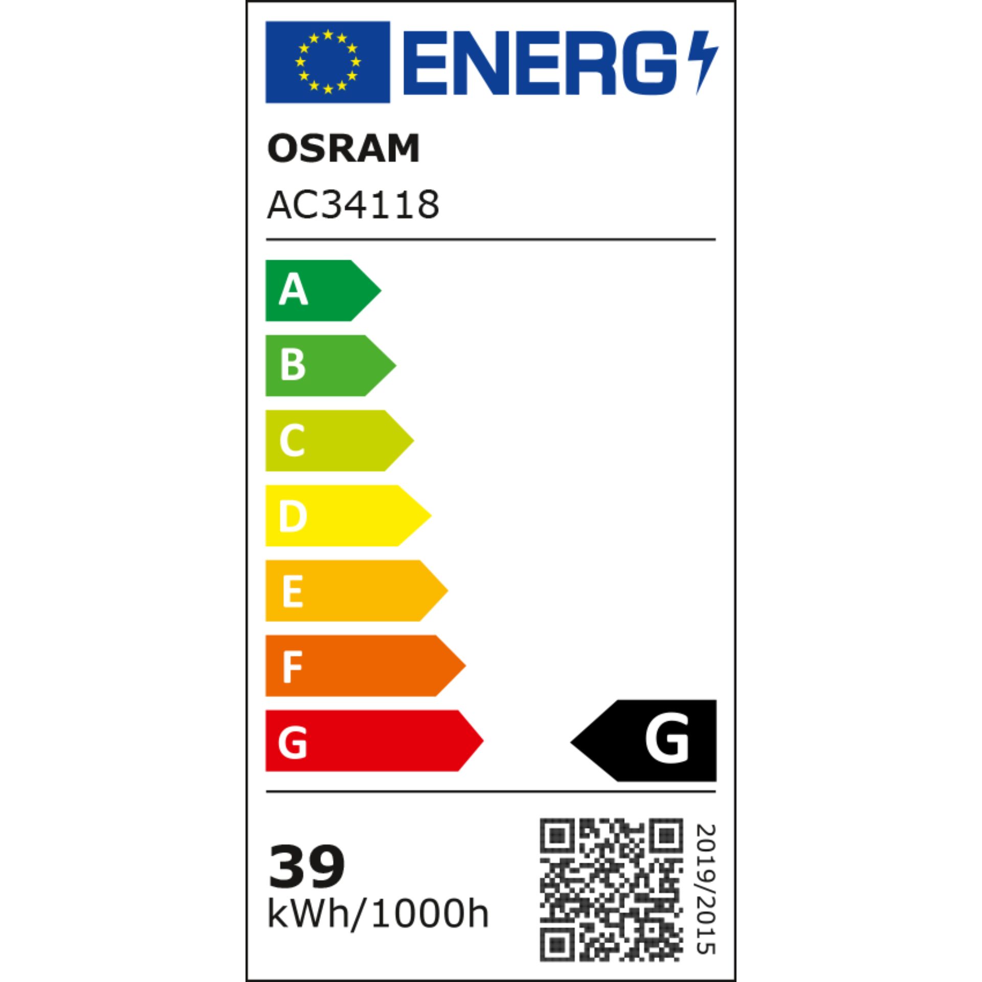 Osram Leuchtstoffröhre L T8  36W/840 G13 97 cm – Energieeffizienzklasse G
