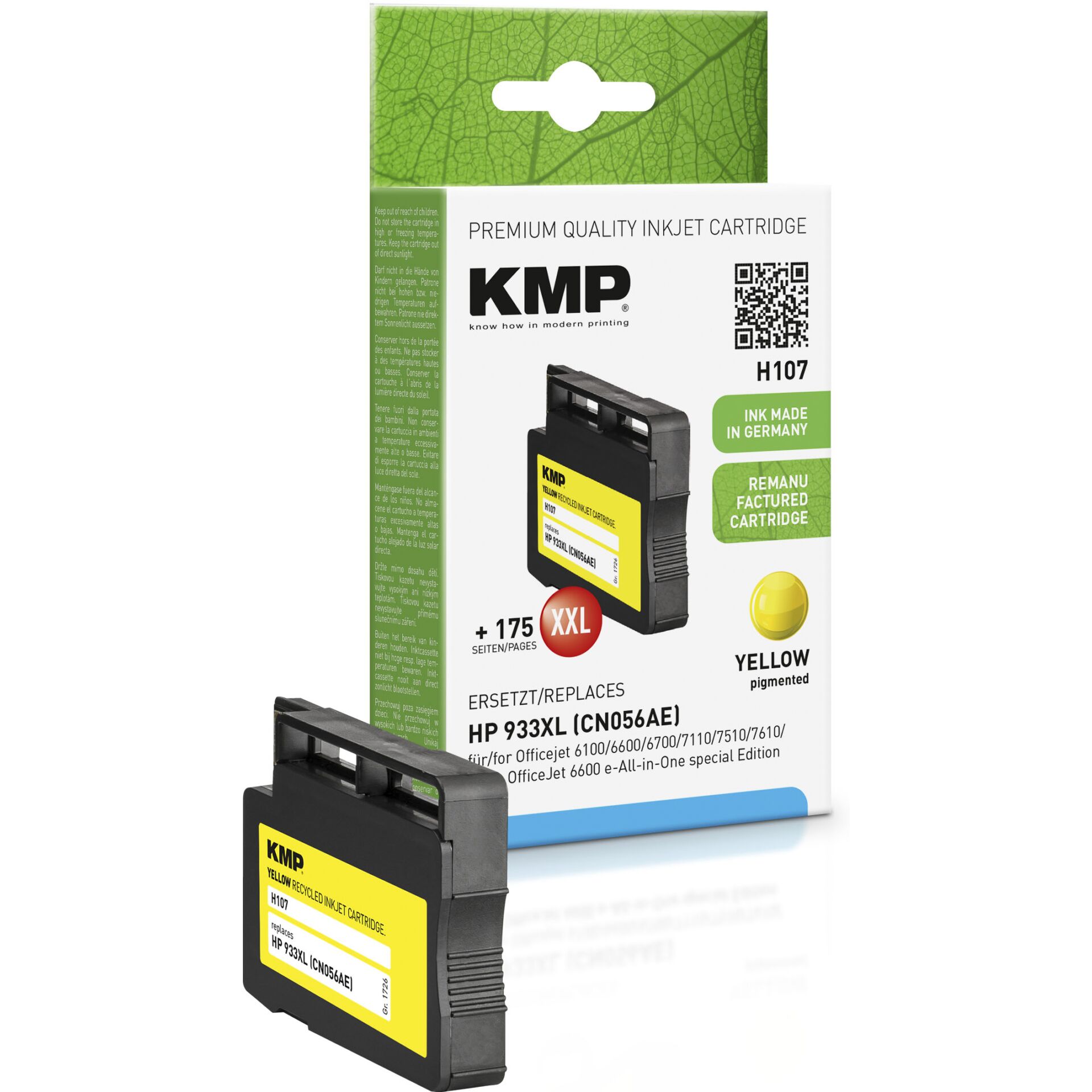 KMP H107 Tintenpatrone yellow  komp. mit HP CN 056 AE 933 XL