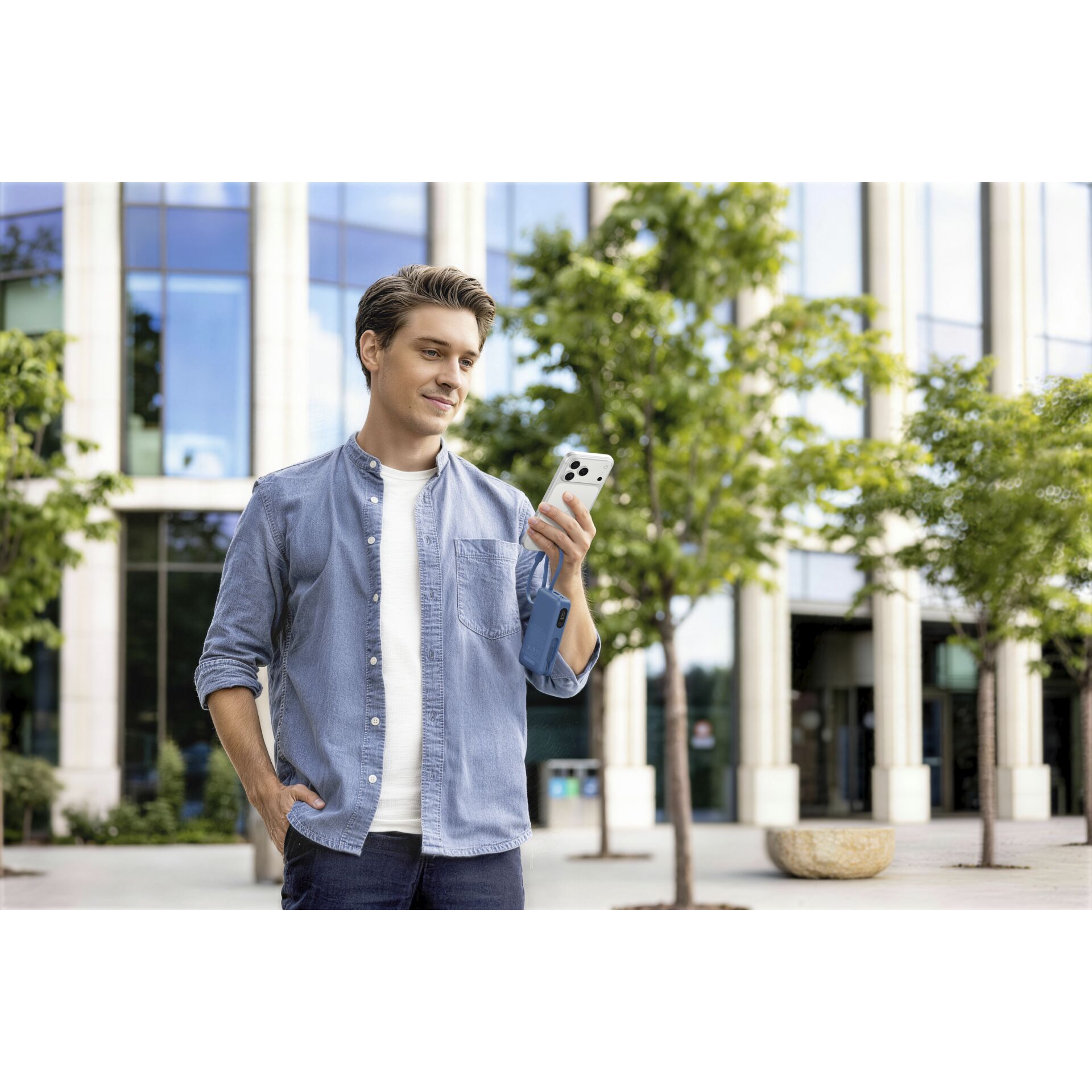 Smartphone, Mann, Jeans, Denim, Outdoor