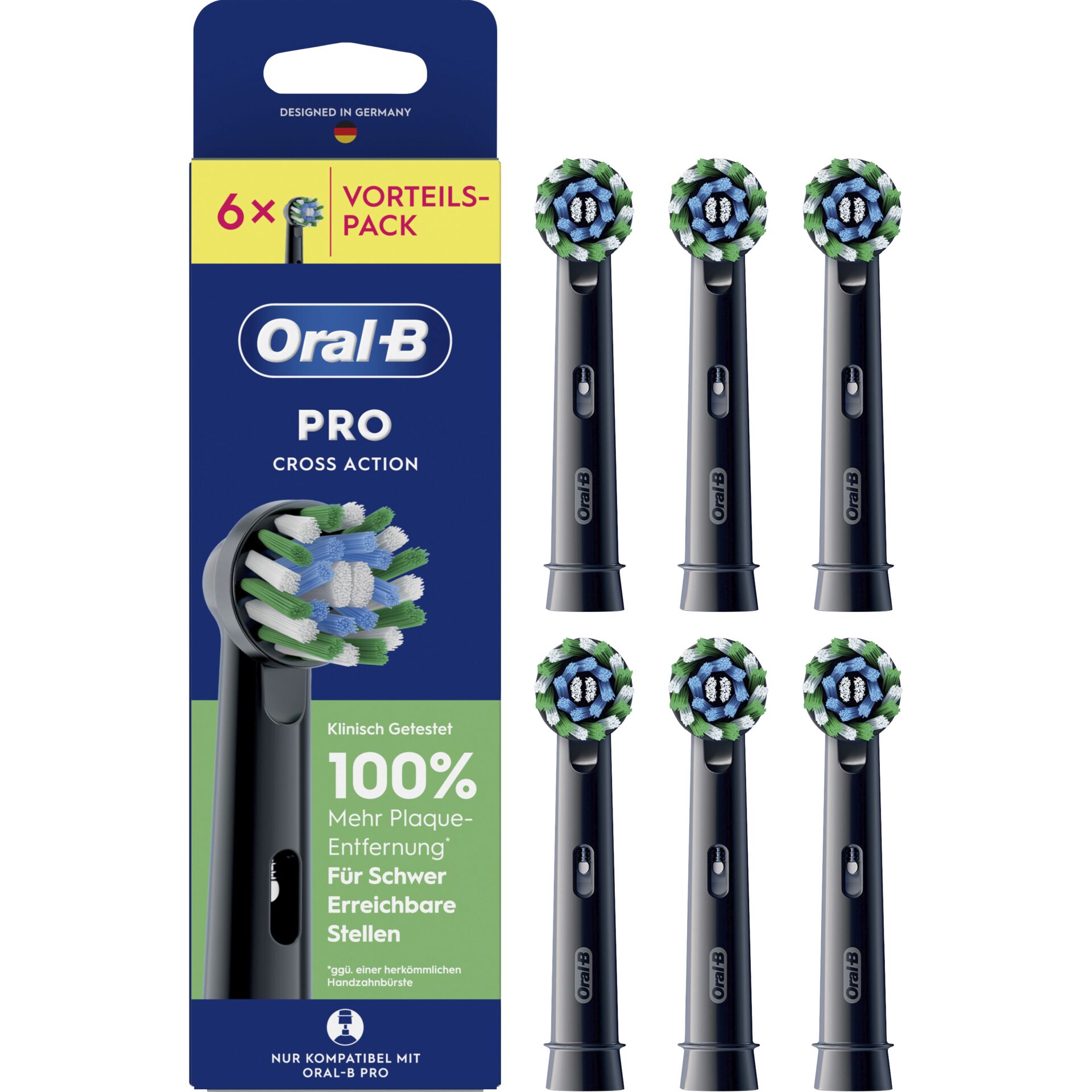 Oral-B Aufsteckbürsten   schwarz  Pro CrossAction 6er
