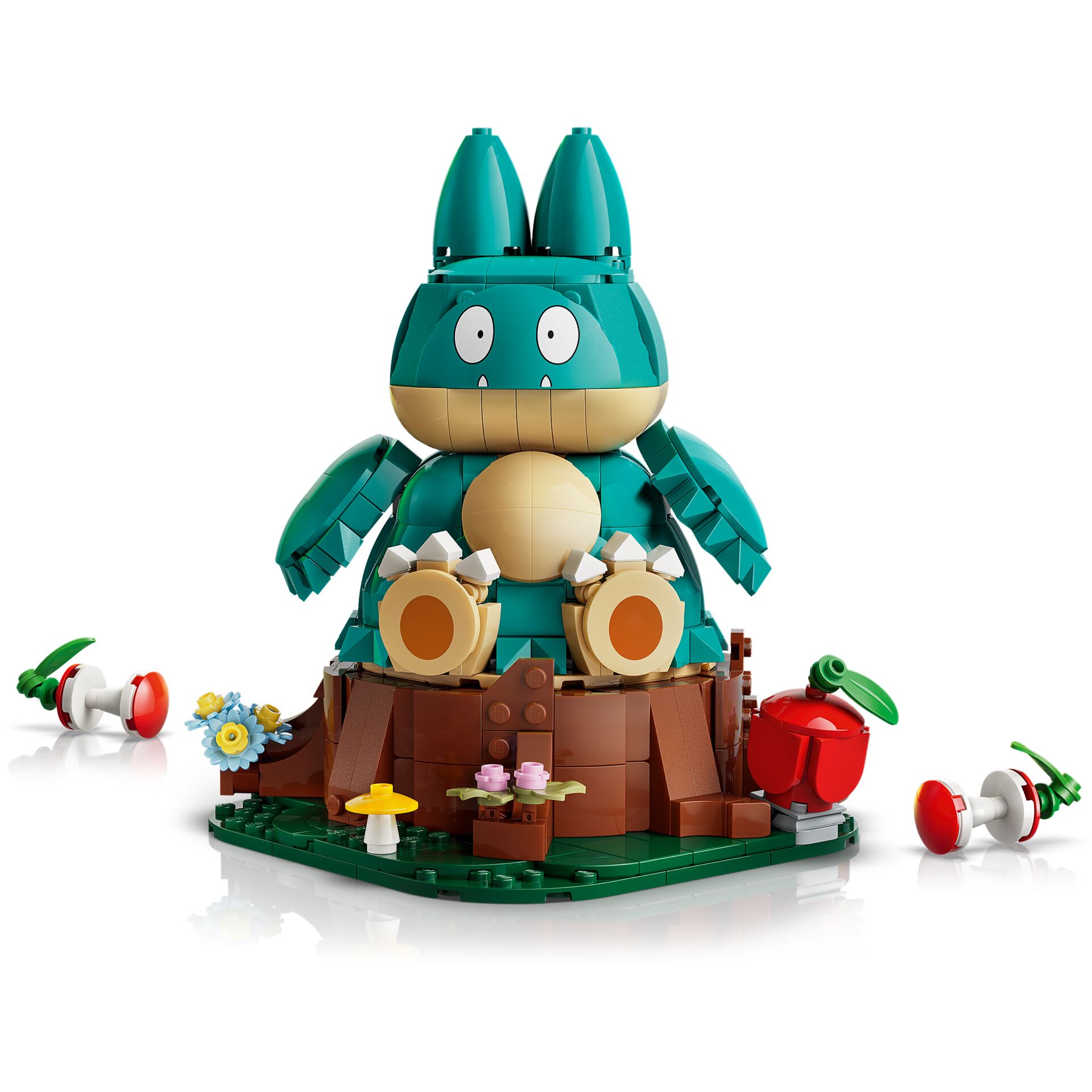 lego, spielzeug, hase, grün, tier, basis, konstruktion, blume, apfel, plattform