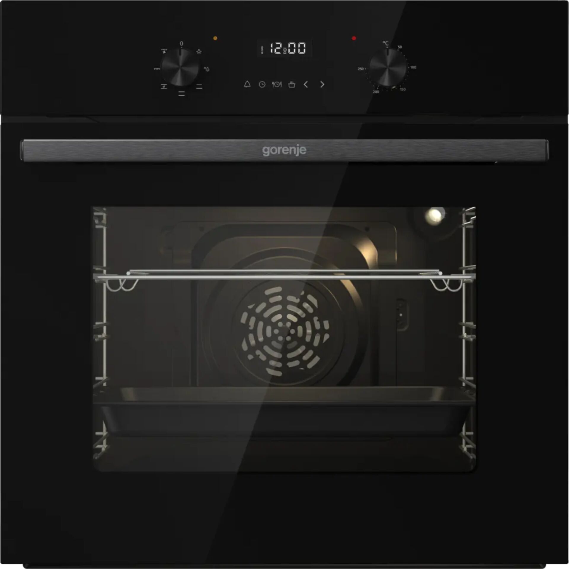 backofen, einbaubackofen, glasfront, edelstahlgriff, temperaturanzeige