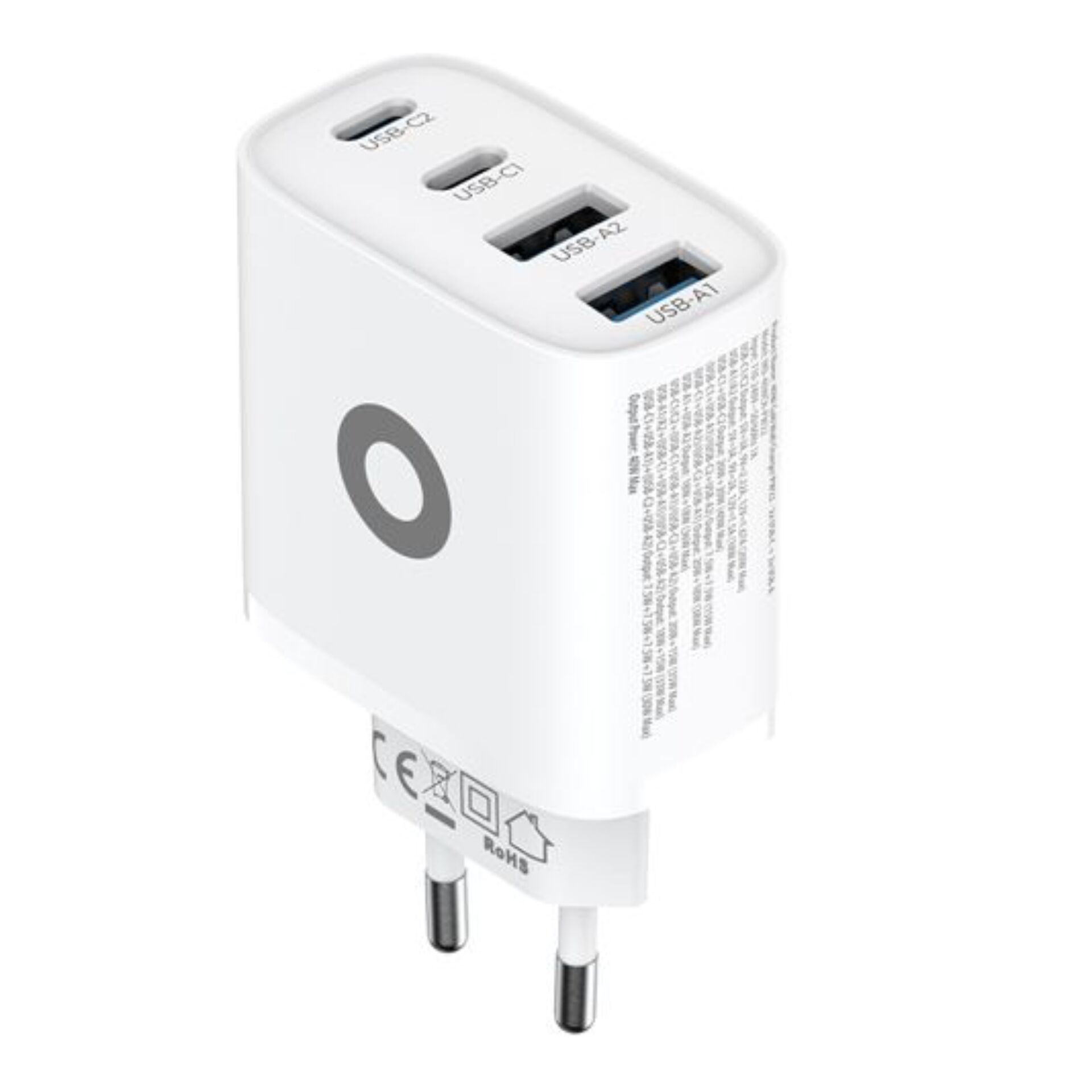 USB-Ladegerät, 4-Port, AU-Stecker, weiß, kompakt