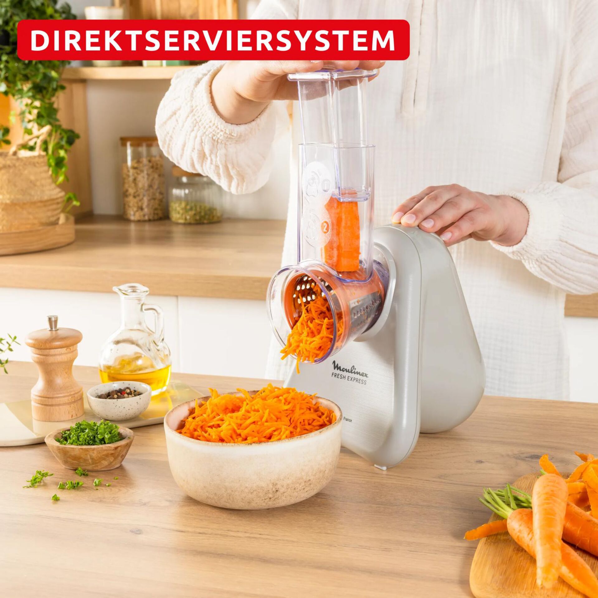 Gemüseschneider, Käsereibe, Schneidemaschine, Karotten, Küche