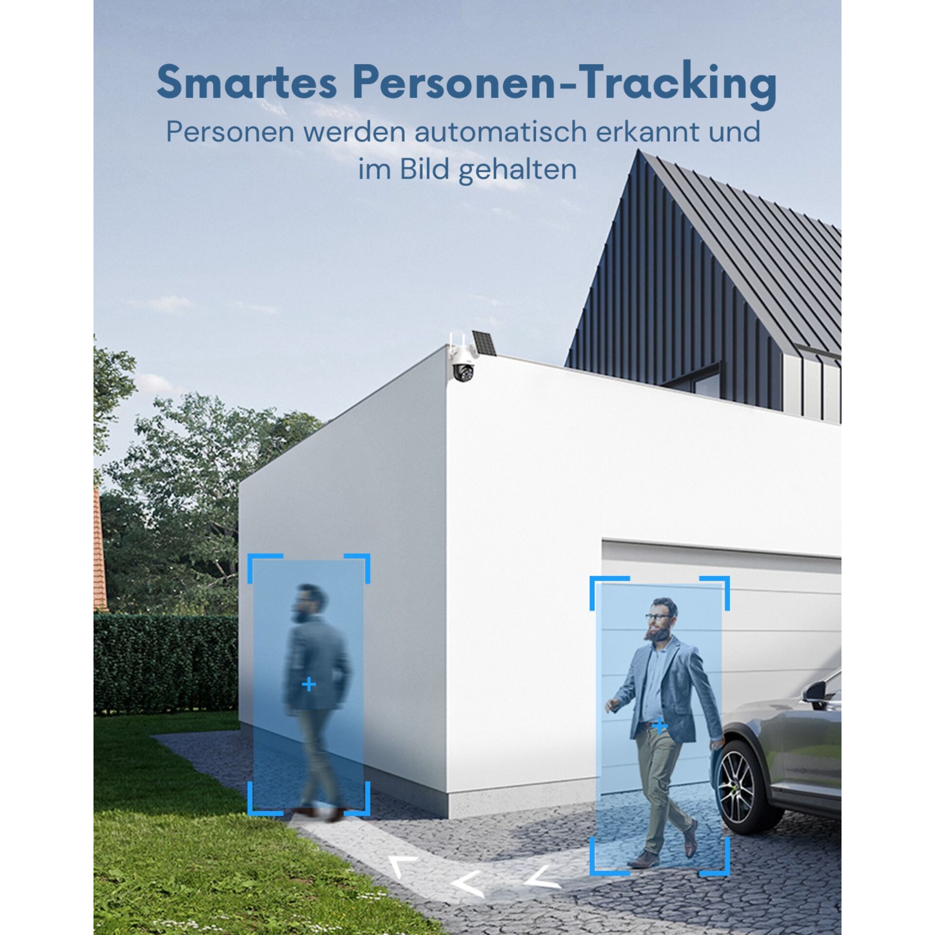 Gesichtserkennung, Personen-Überwachung, Sicherheitssystem, Außenkamera, Hausüberwachung