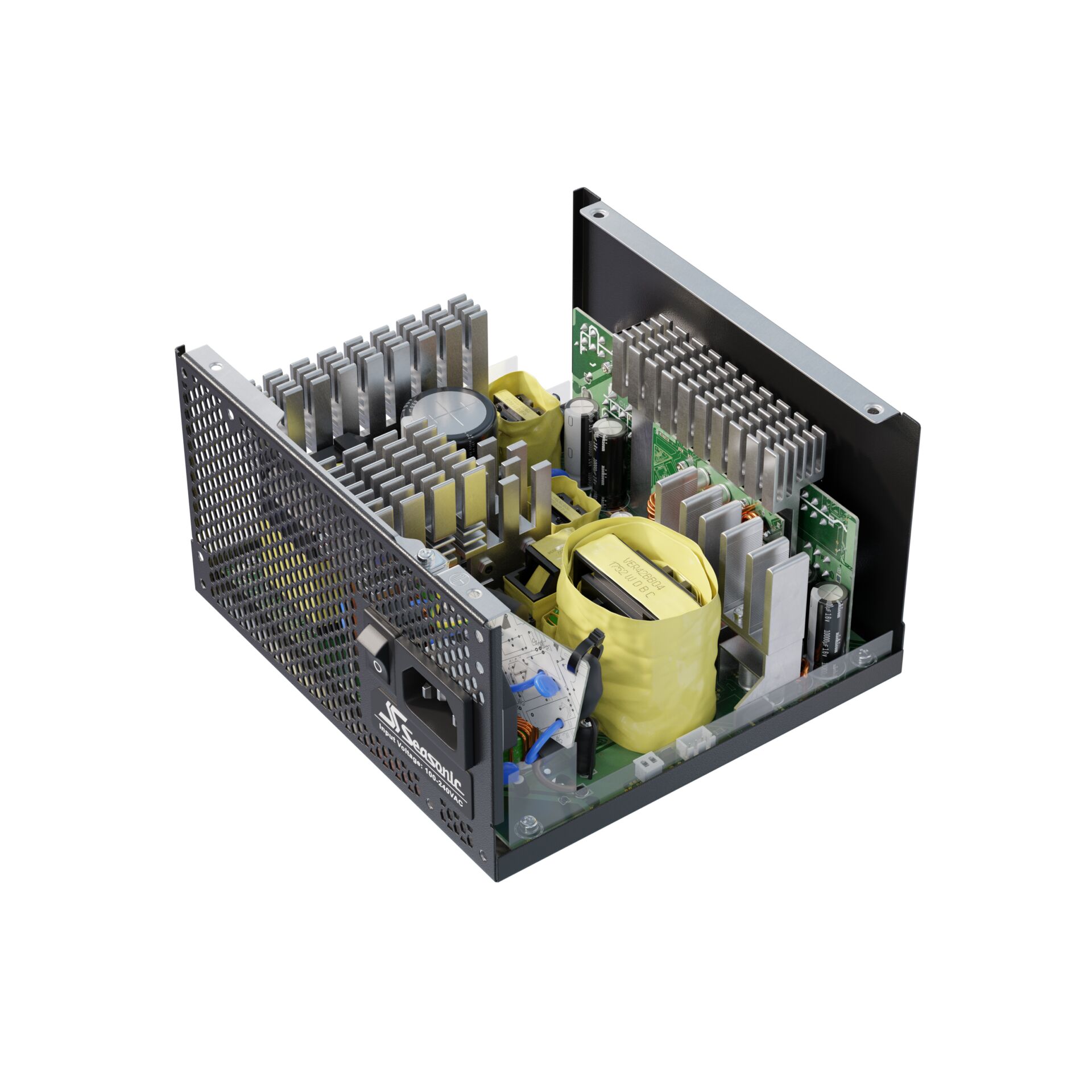 Netzteil, Leistungskarte, Hochleistungsnetzteil, Kühlkörper, Kabelmanagement