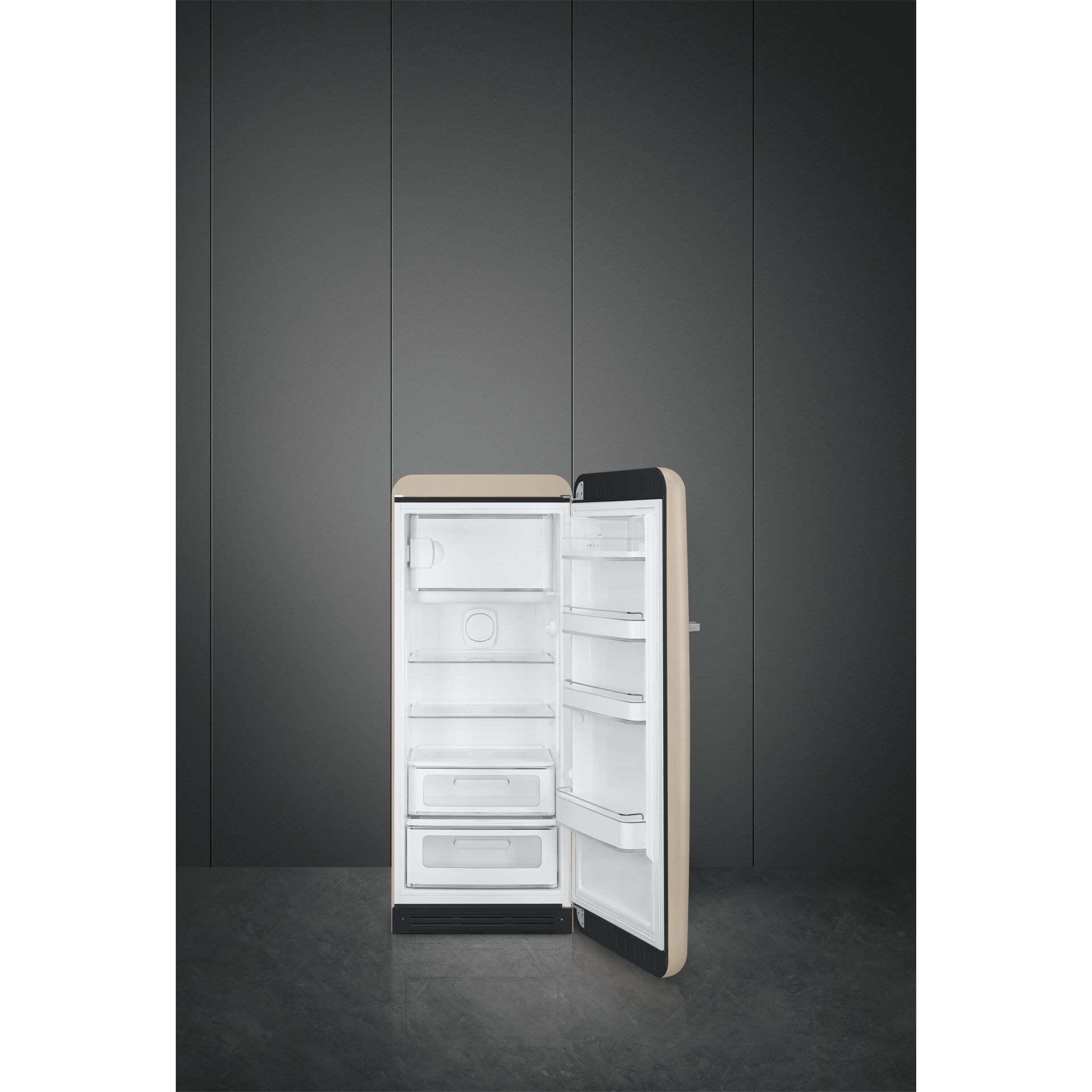 kleiner kühlschrank, einbaukühlschrank, standkühlschrank, freistehend, weiss/creme