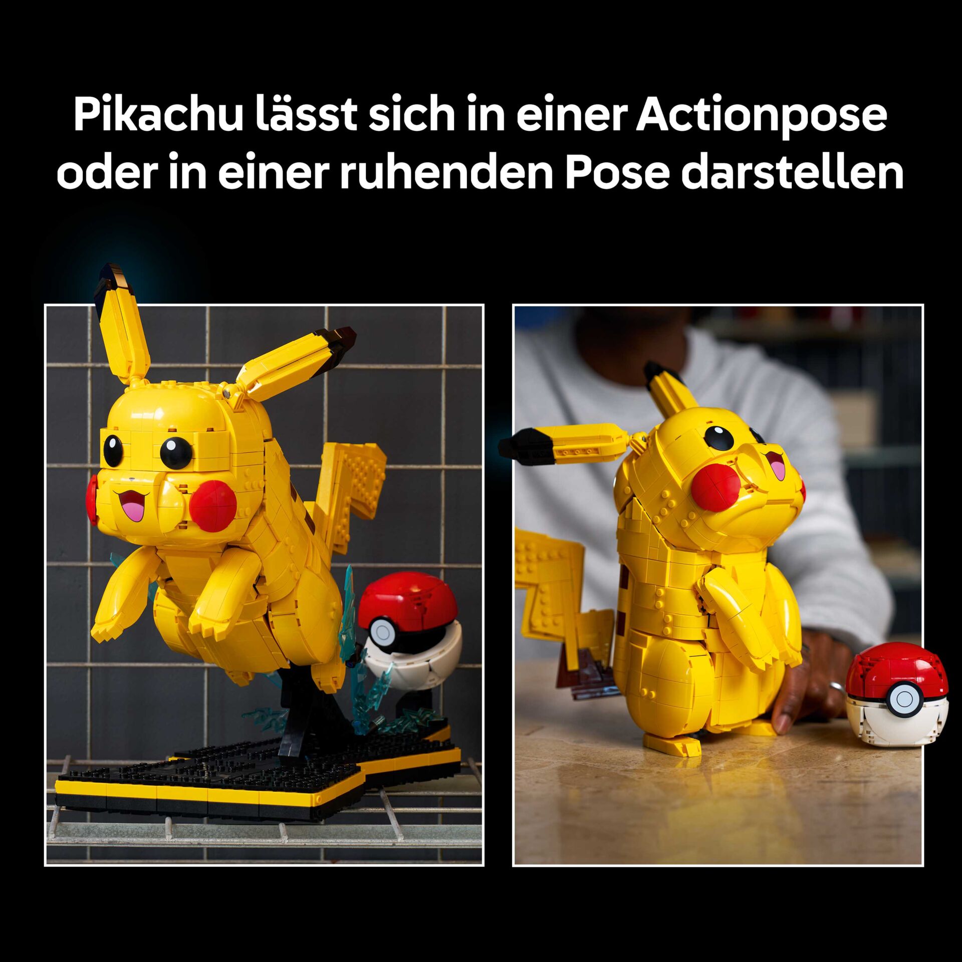 Lego Pikachu, Pokemon-Figur, Gelb, Bausatz, Desktop-Dekor