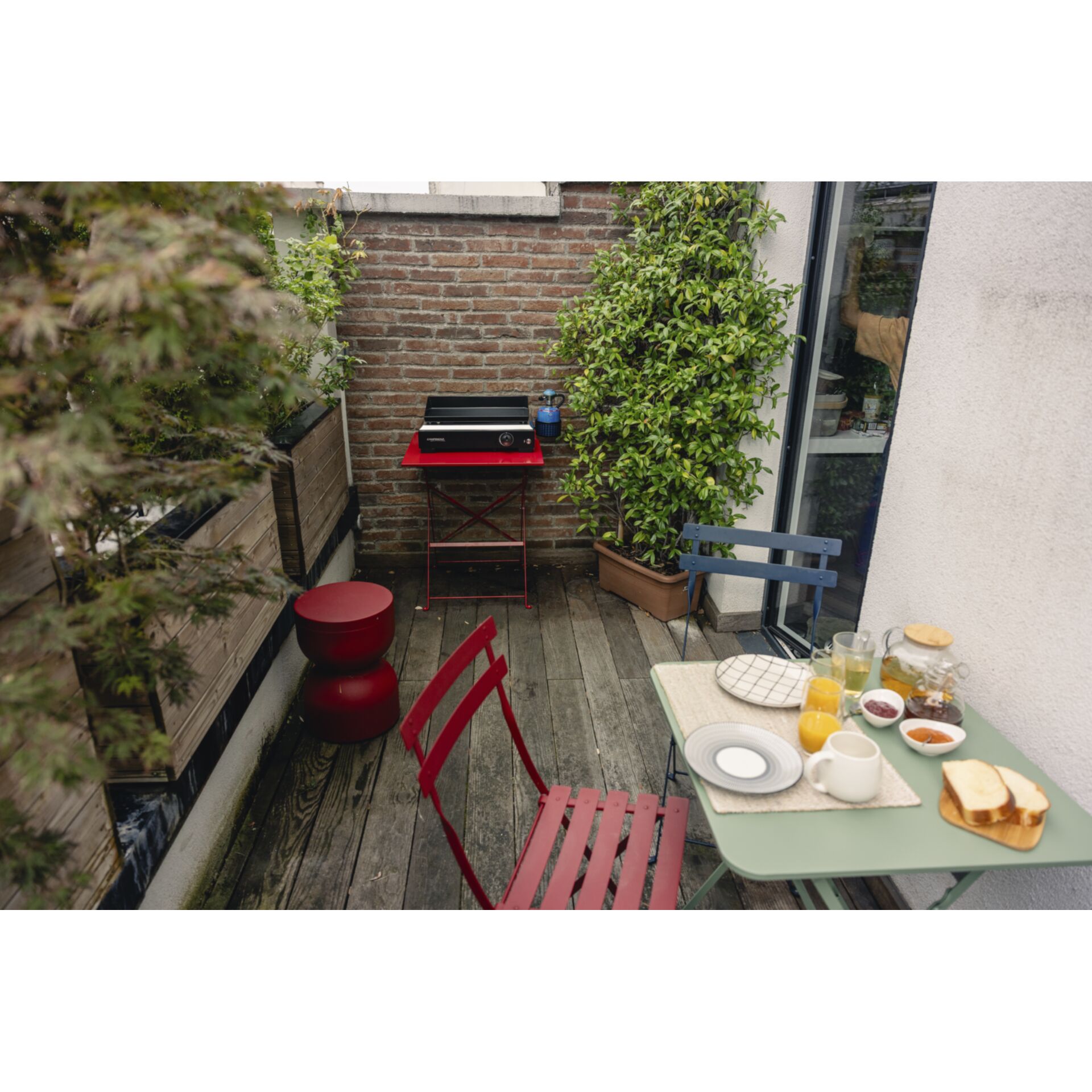 Balkon, Innenarchitektur, Stuhl, Tabelle, Pflanze