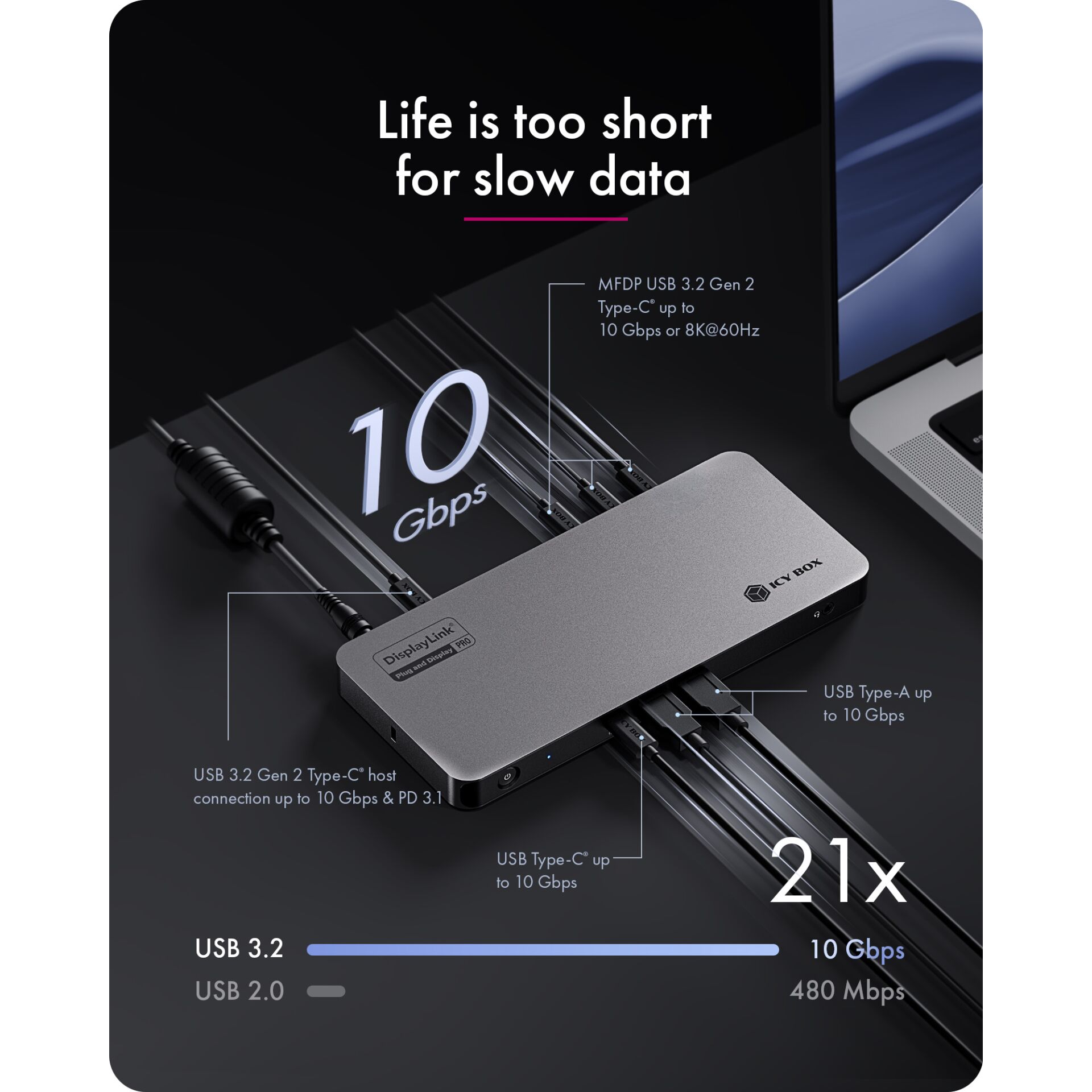 USB-C, externes SSD, 10 Gbps, USB 3.2, Speicherbox
