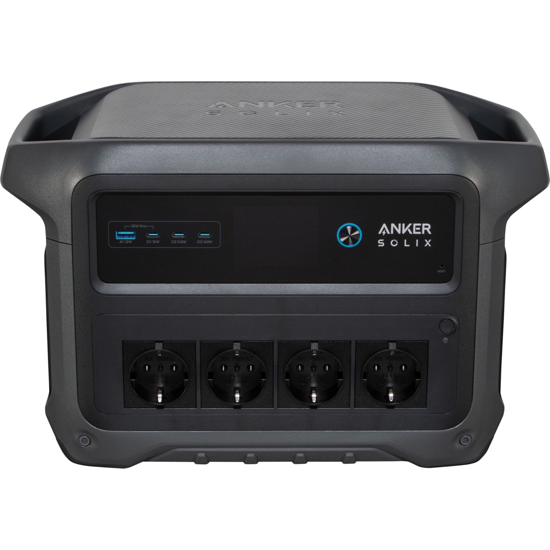 tragbare stromversorgung, lithium-ion, solix, 4-stecker schuko, usb ports