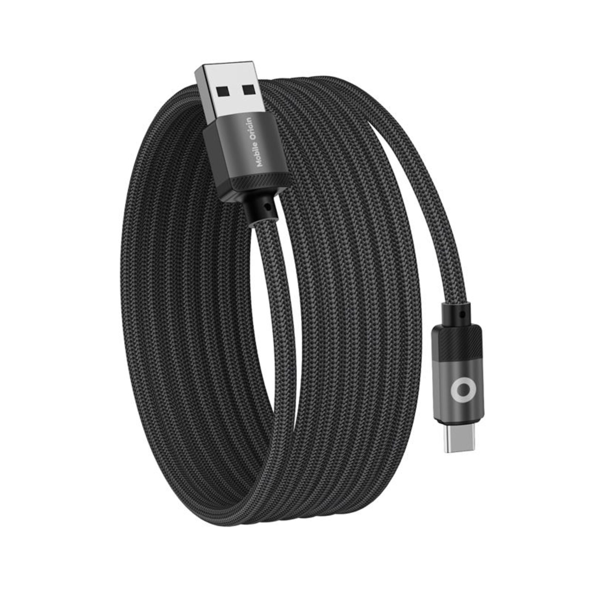 USB-C cable, Ladekabel, geflochten, schwarz, Type-C