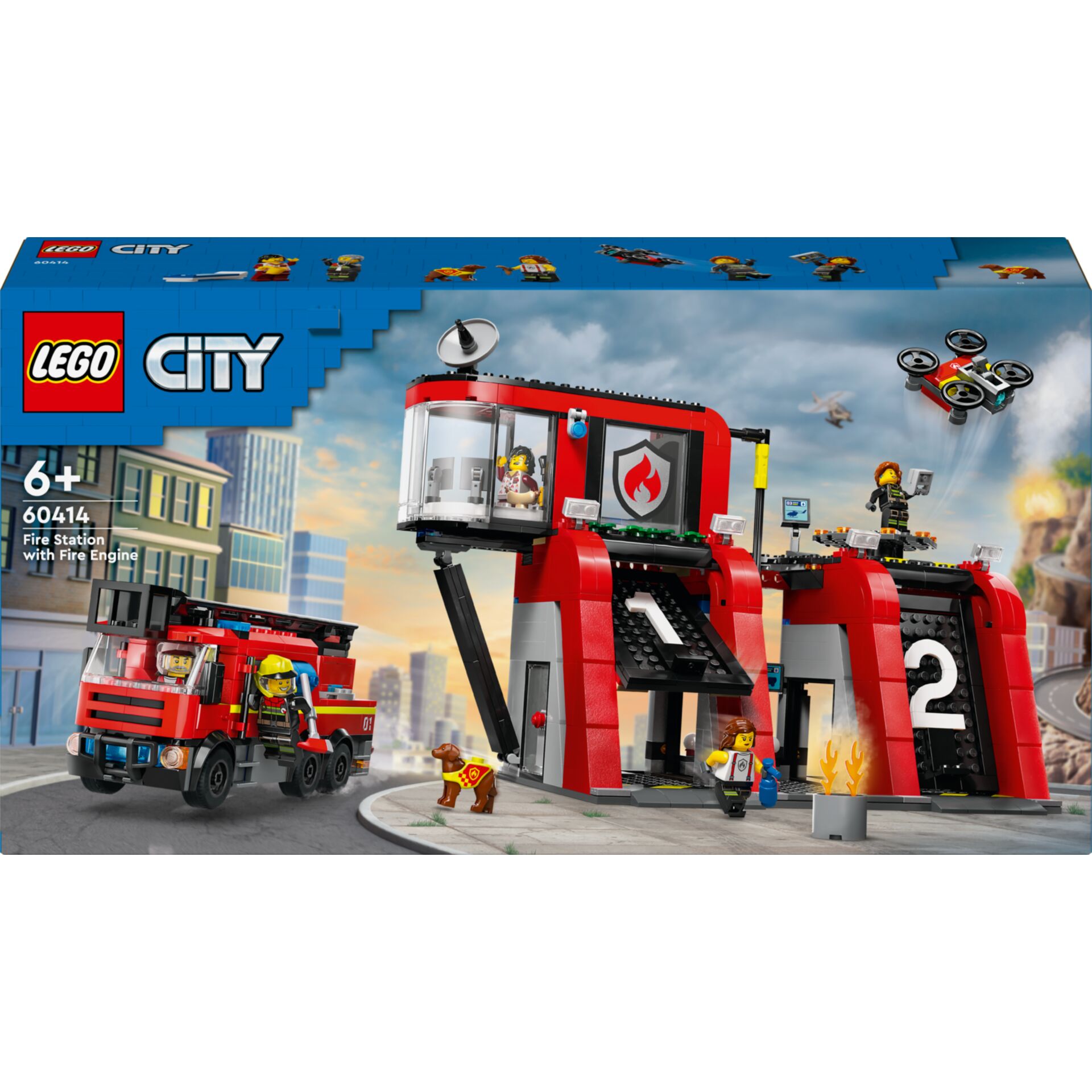 LEGO City 60414  Feuerwehrstat. mit Drehleiterfzg