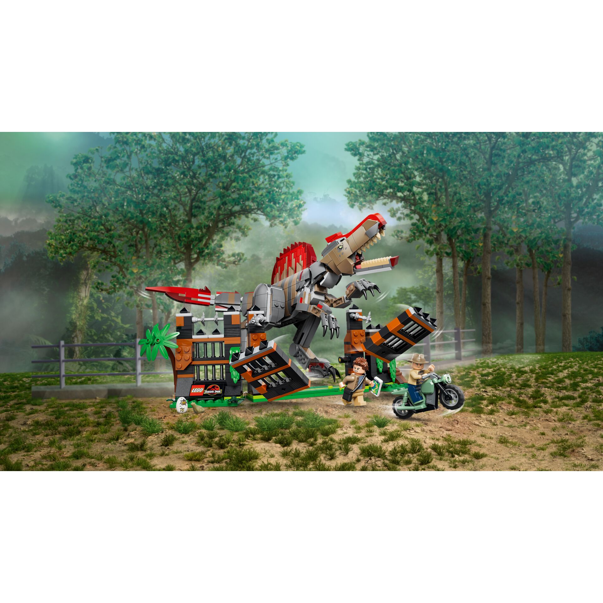 lego, dinosaur, set, forest, kran