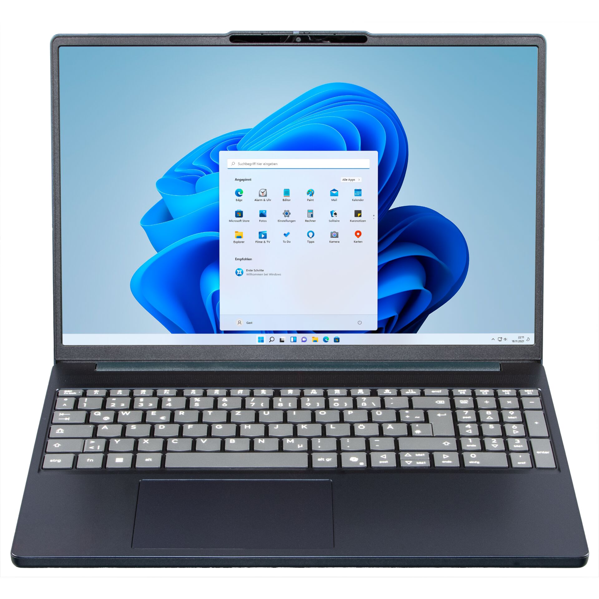 laptop, notebook, silber/blau, Tastatur, Webkamera, Laptop, Notebook, HD-Bildschirm, Chiclet-Tastatur, Windows-Laptop