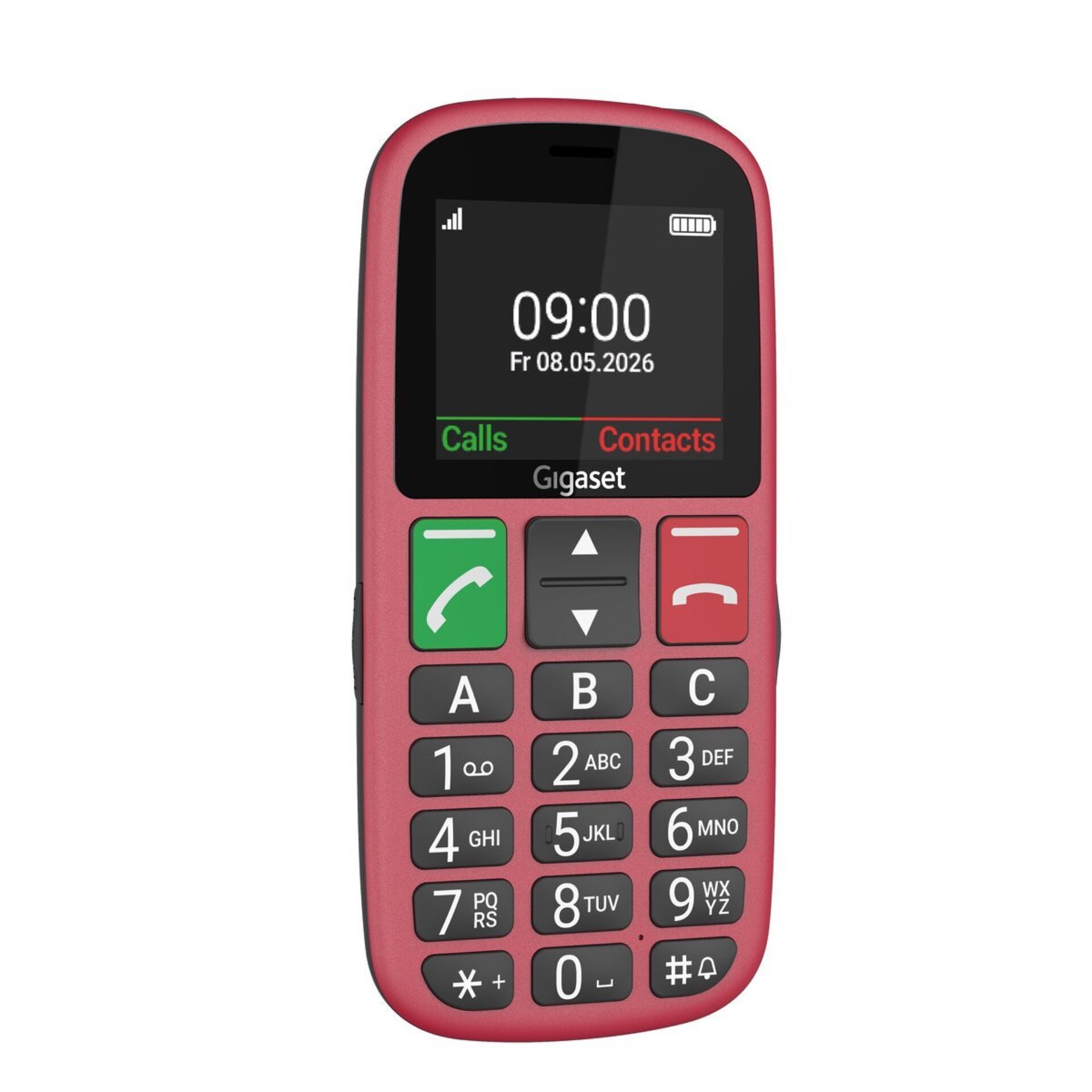 Kleines Handy, Gigaset, Rot, Karten-Tastatur, Farbenfrohes Handy