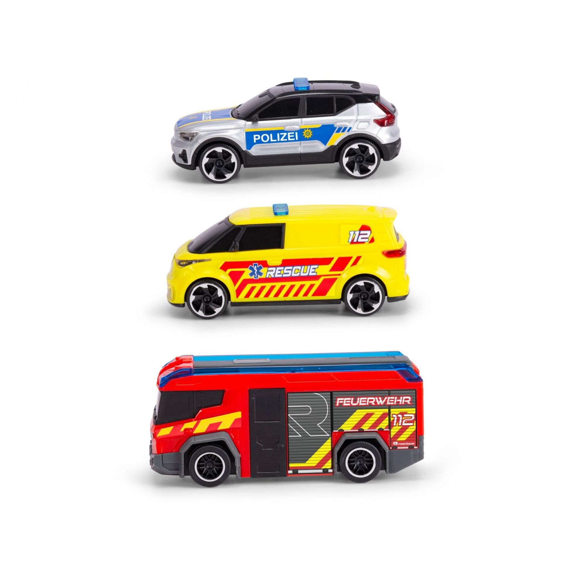 Polizei SUV, Rettungswagen, Feuerwehrfahrzeug, Spielzeugauto, Klemmbaustein-ähnlich