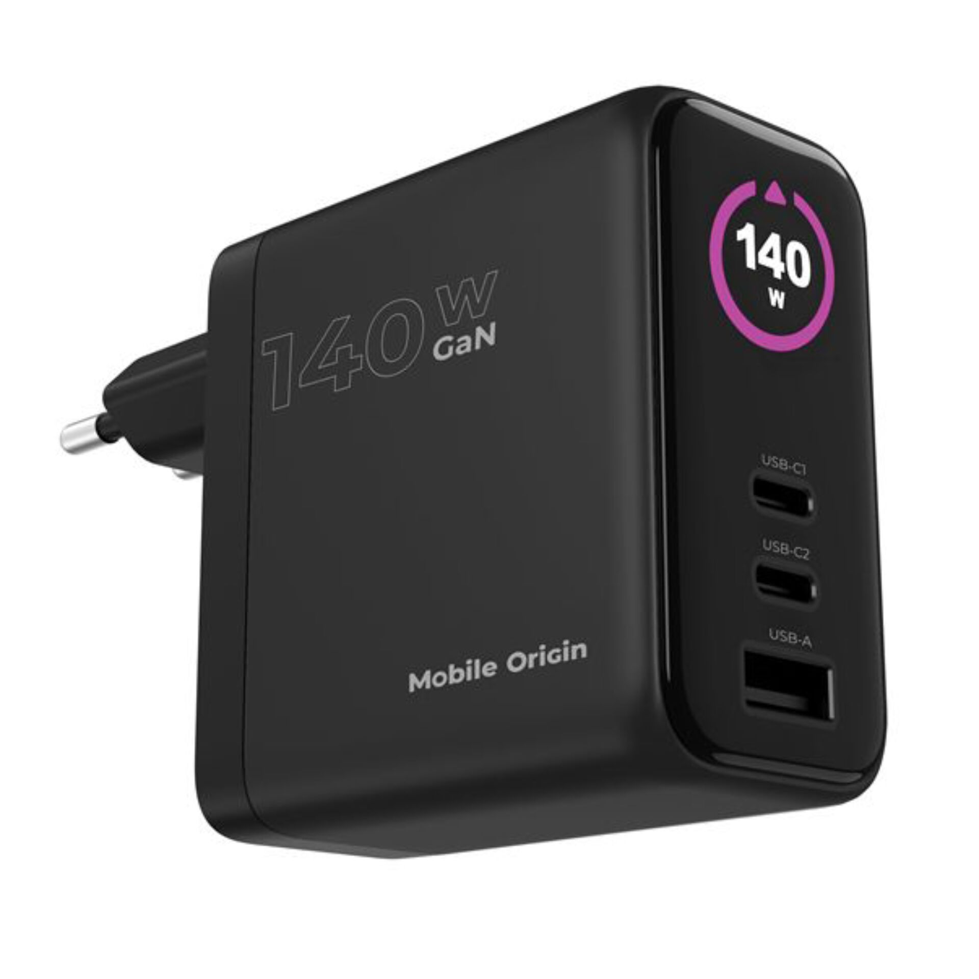 Reiseladegerät, GaN-Ladeadapter, 140W, USB-C, USB-A