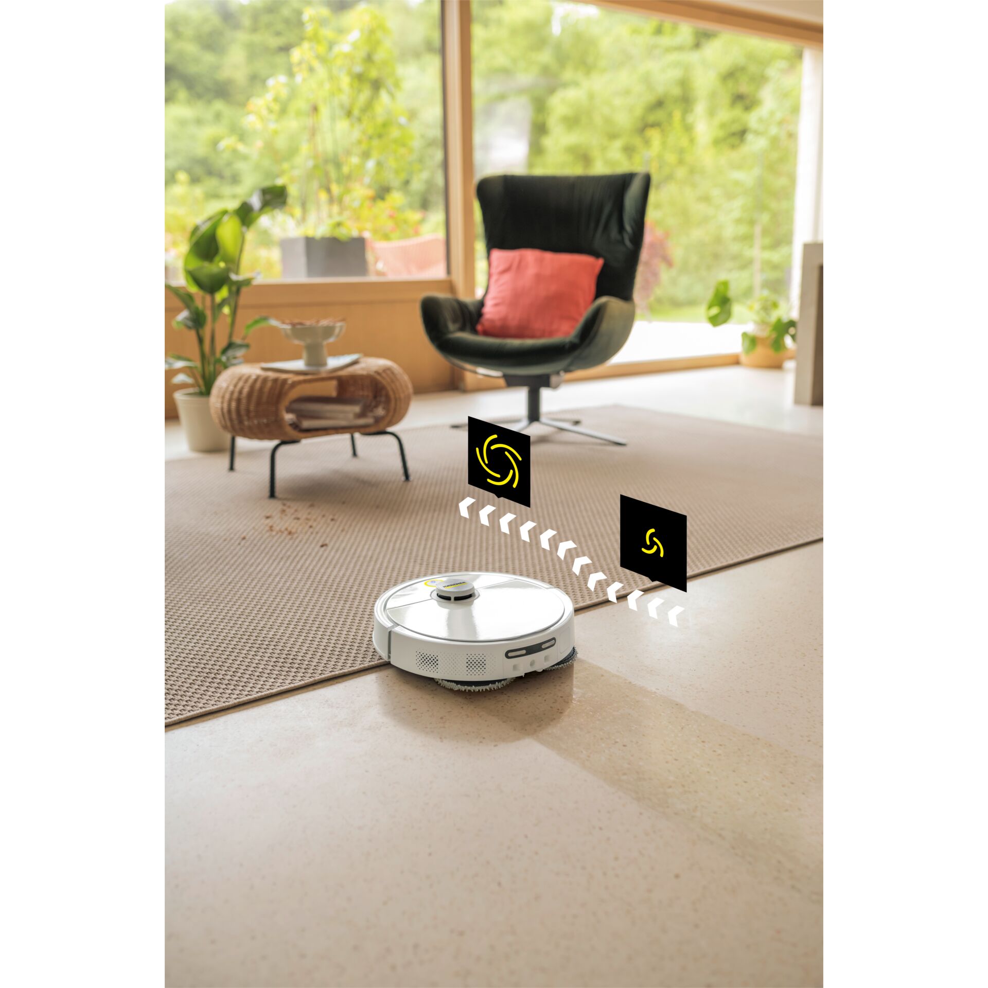 Roboterstaubsauger, Saugroboter, Haushaltsgerät, Rahmenloses Design, Weiß