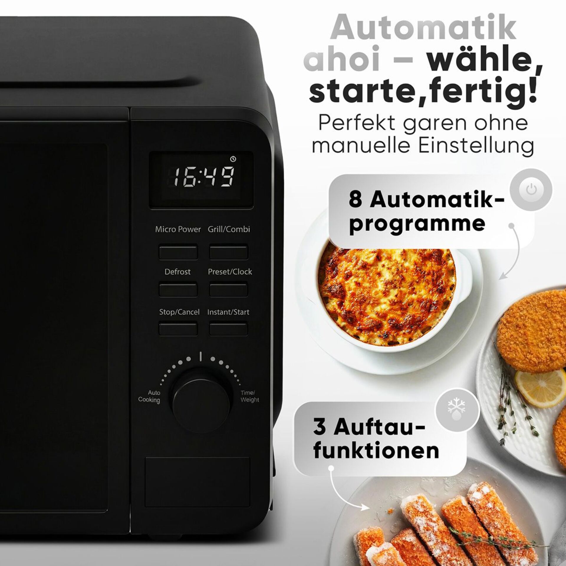 Mikrowelle, Küchengerät, Digitalanzeige, Grillfunktion, Programmwahl