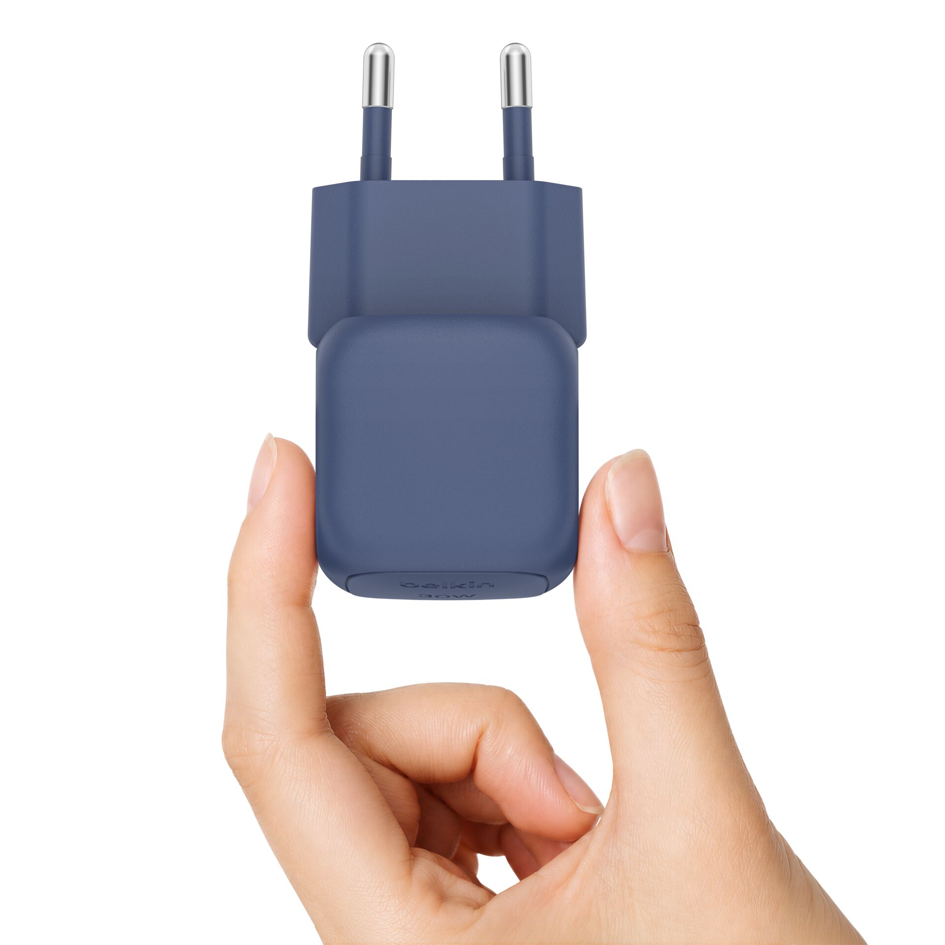 EU-Stecker, Adapter, USB-C-Ladegerät, Patch-Stecker, Grau-Blau