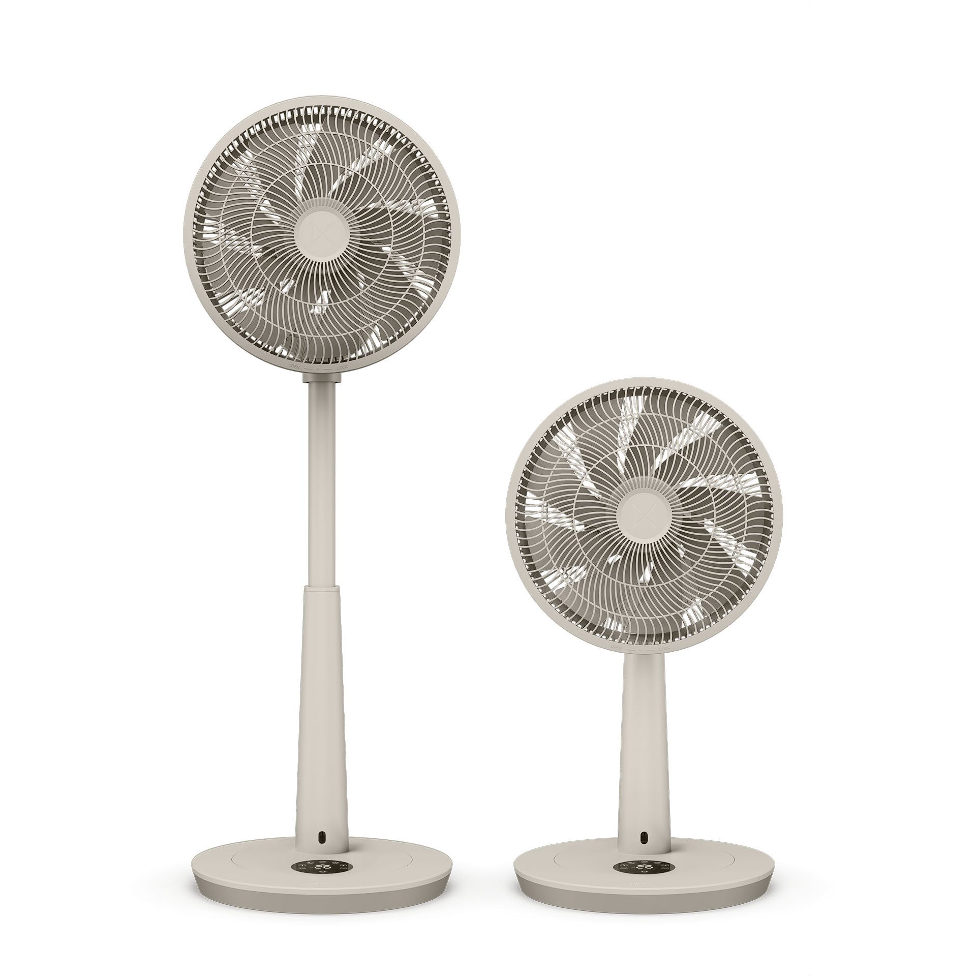 Deckenventilator, Standventilator, Farbe: Beige, Kreisventilator, Höhenverstellbar