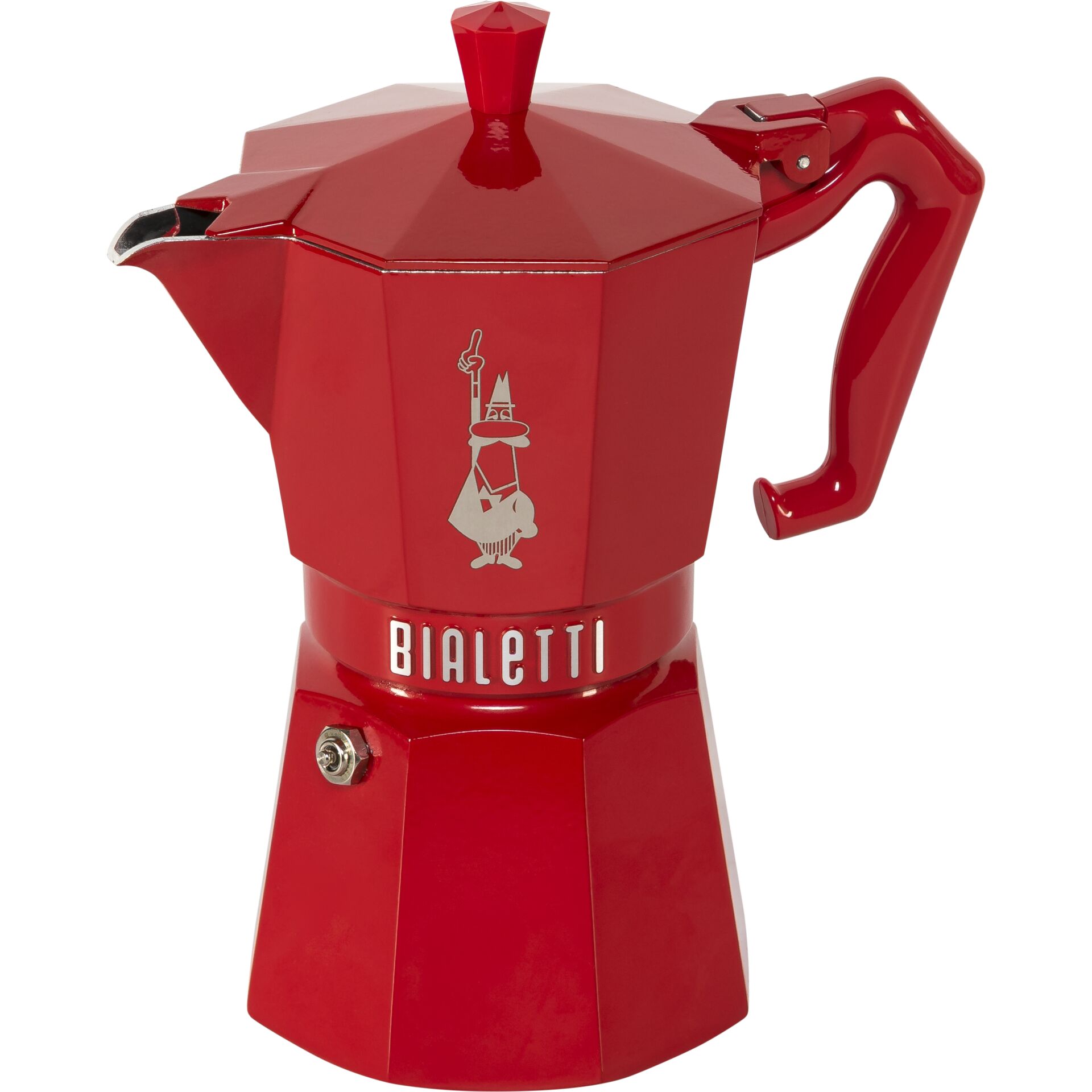 Kaffeepotte, Moka-Kaffeemaker, Rot, Induktionsgeeignet, Metallwerk