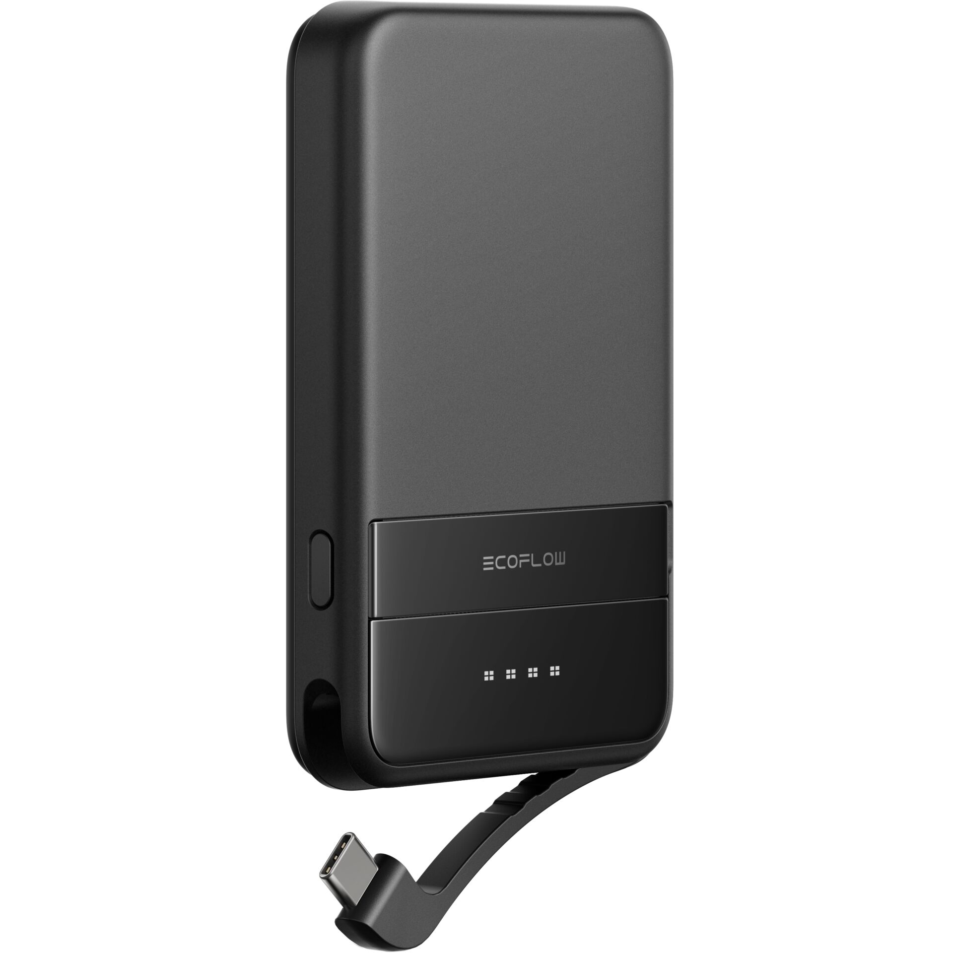 Powerbank, USB-C, Tragbares Ladegerät, Schwarz, LED-Anzeigen