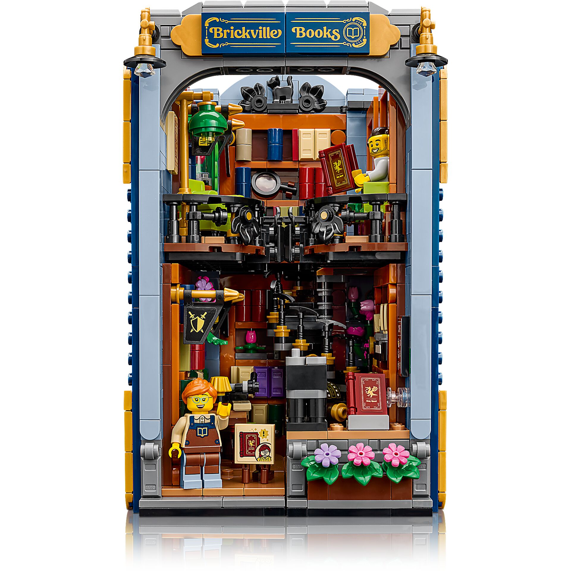 Lego bricks, Buchhandlung, Bücherregal, Minifigur, Laden interior