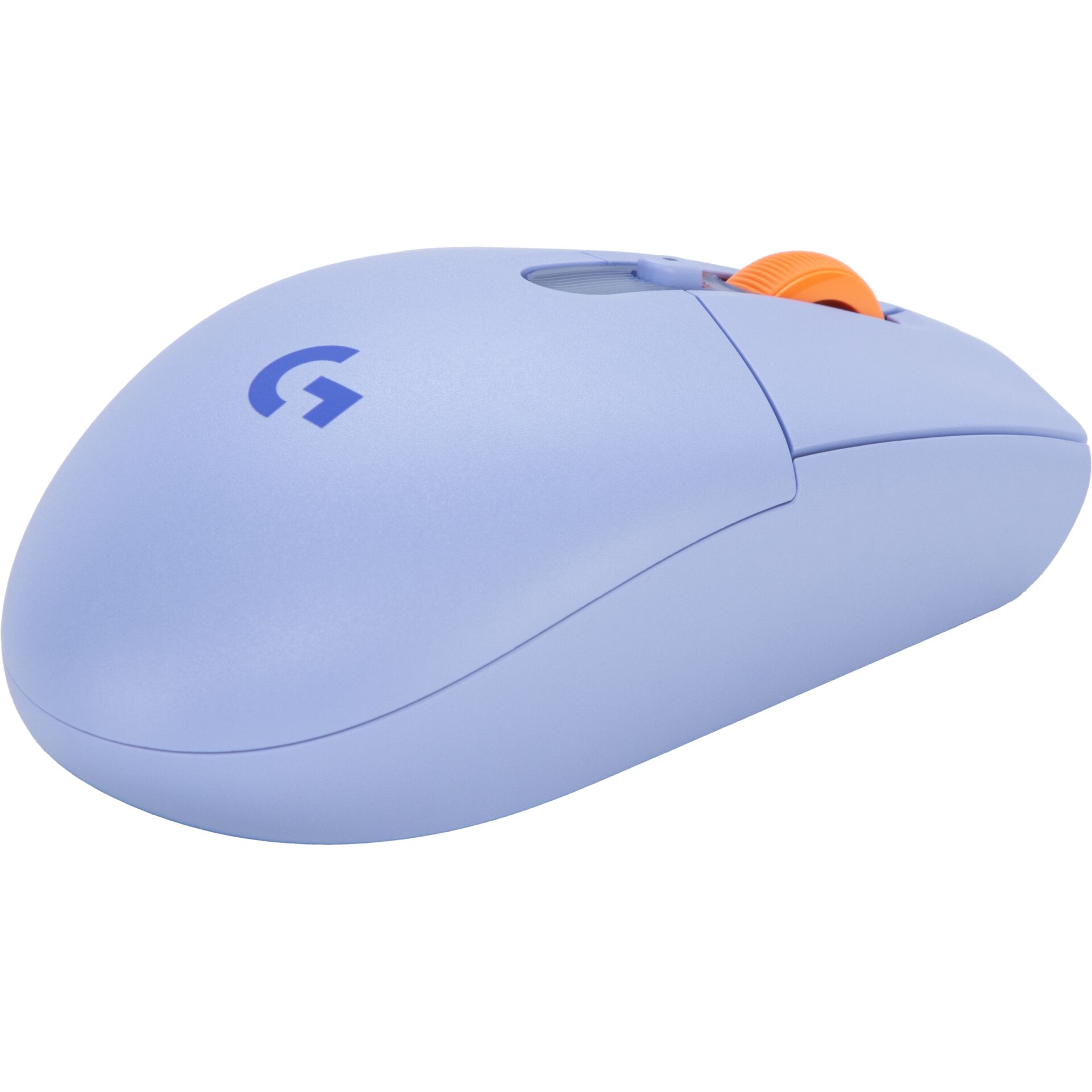 Gaming-Maus, Drahtlos, Blau, Orangene Scrollrad, Ergonomisch