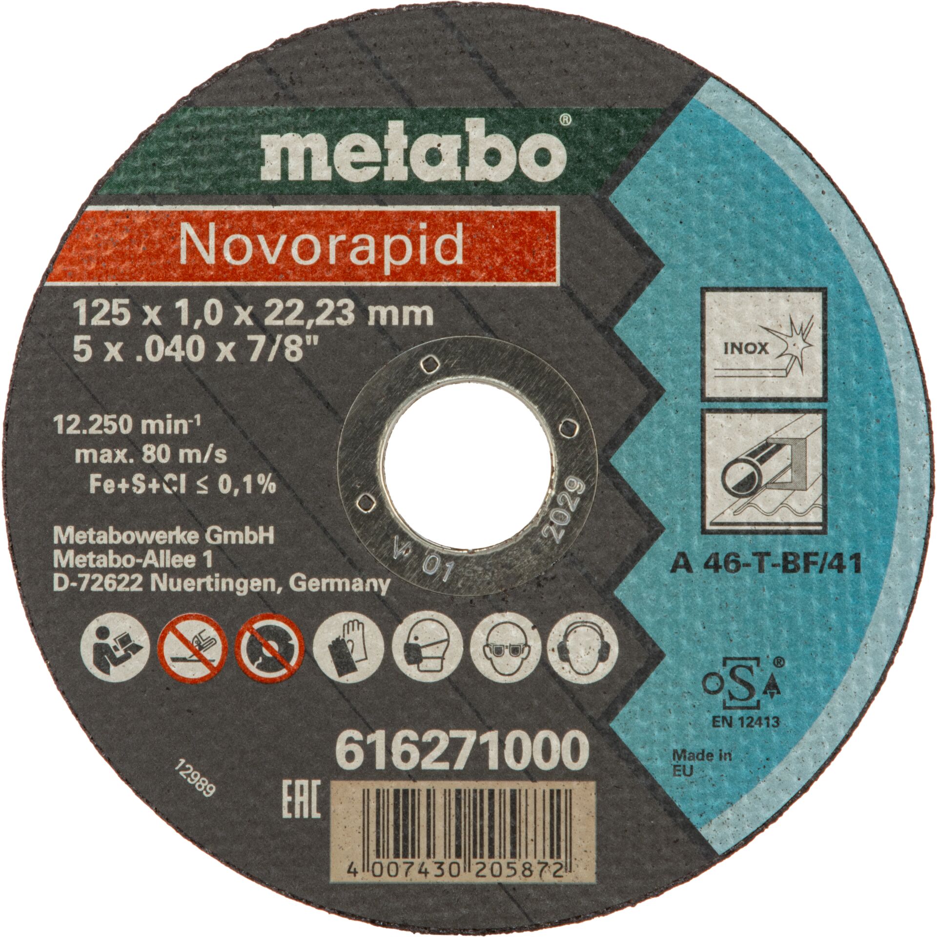 Disk, Dvd, Trennscheibe, Edelstahl, 125 mm, Dünnscheibe, Kunstharzgebunden