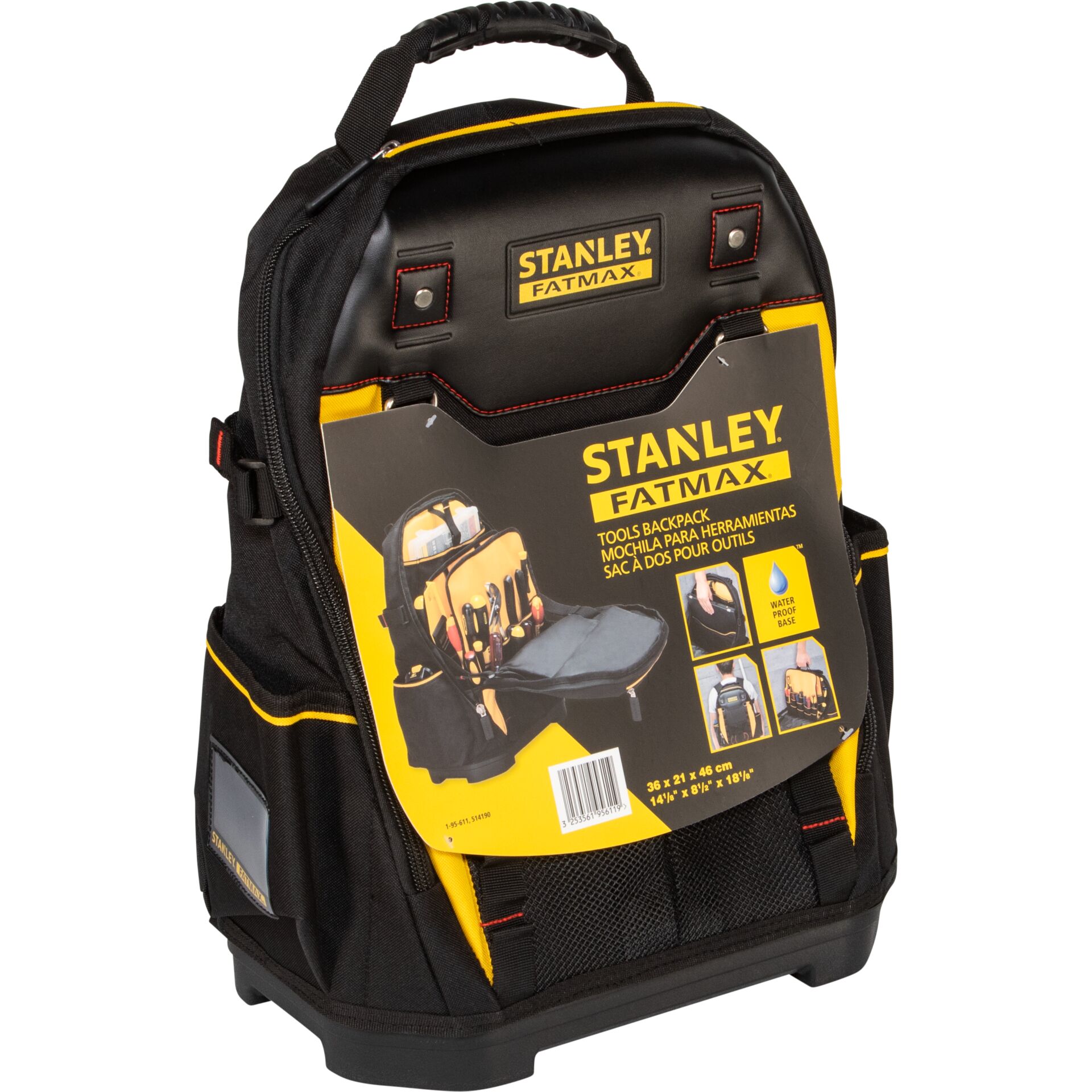 Tool-Rucksack, Stanley FatMax, schwarz gelb, Werkzeugtasche, Tragegriff