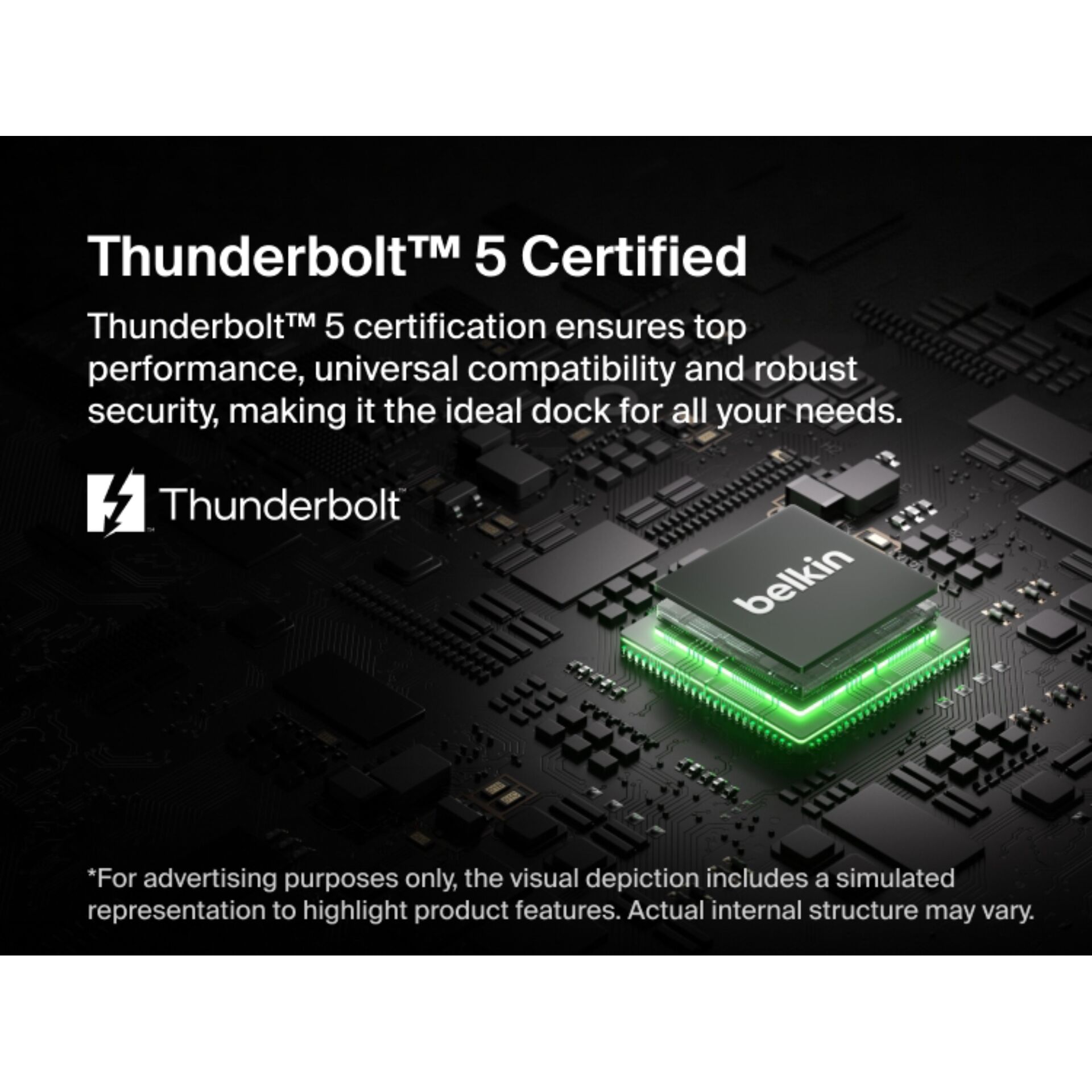 Thunderbolt 5, zertifiziert, Prozessor, grünes LED, belkin