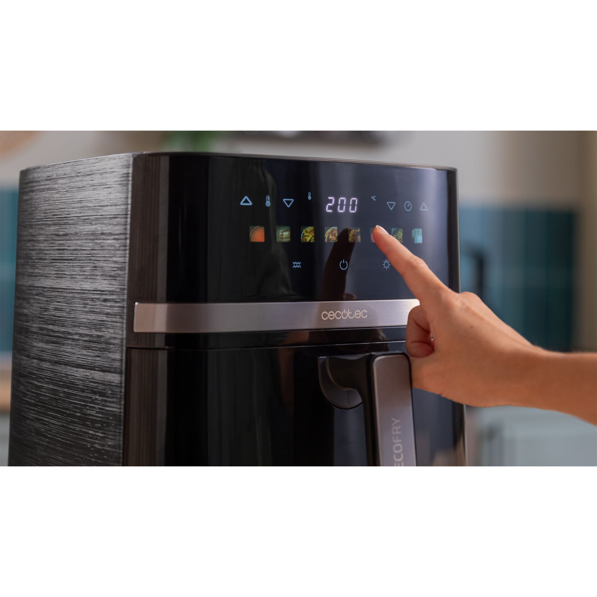 Air fryer, Touchscreen, Digital display, Schwarz, Küchengerät
